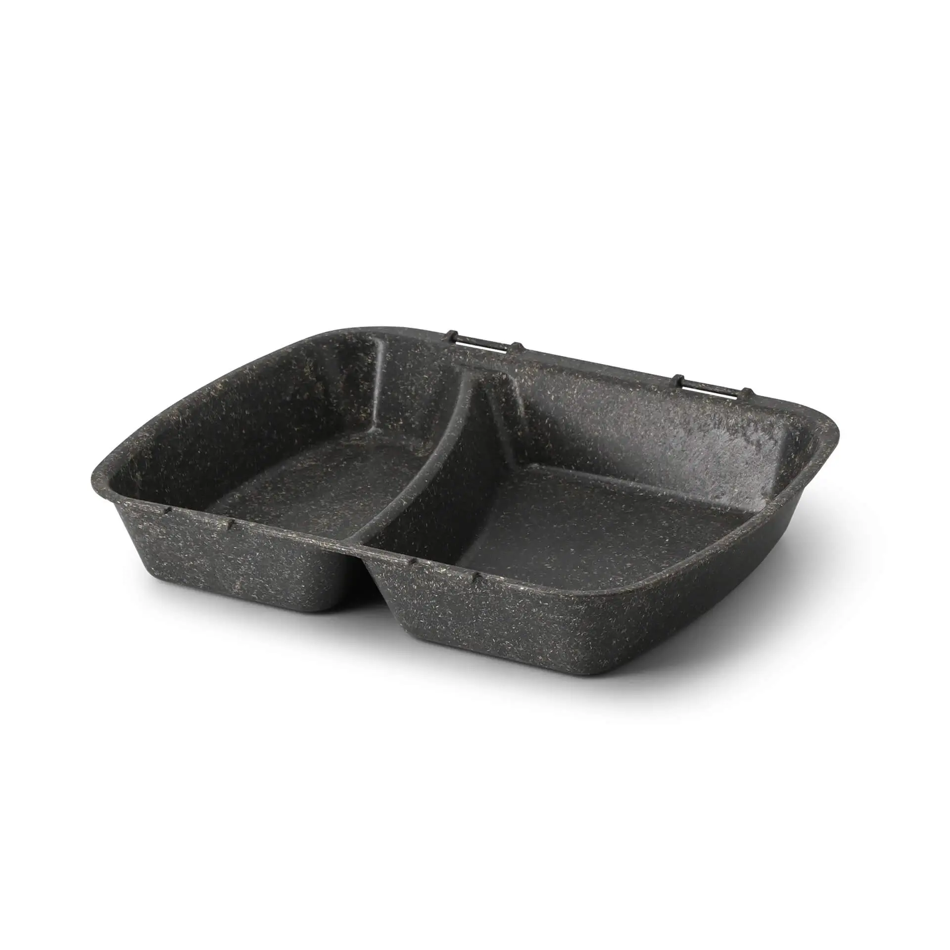Contenant réutilisable « merways Box » poivre / gris 24,5 x 20 x 4,5cm, 2 compartiments, HP4/2 dfc00852-mehrweg-menuebehaelter-merways-box-245-x-20-x-45-cm-2-kammern-hp42-pfeffer-grau-1