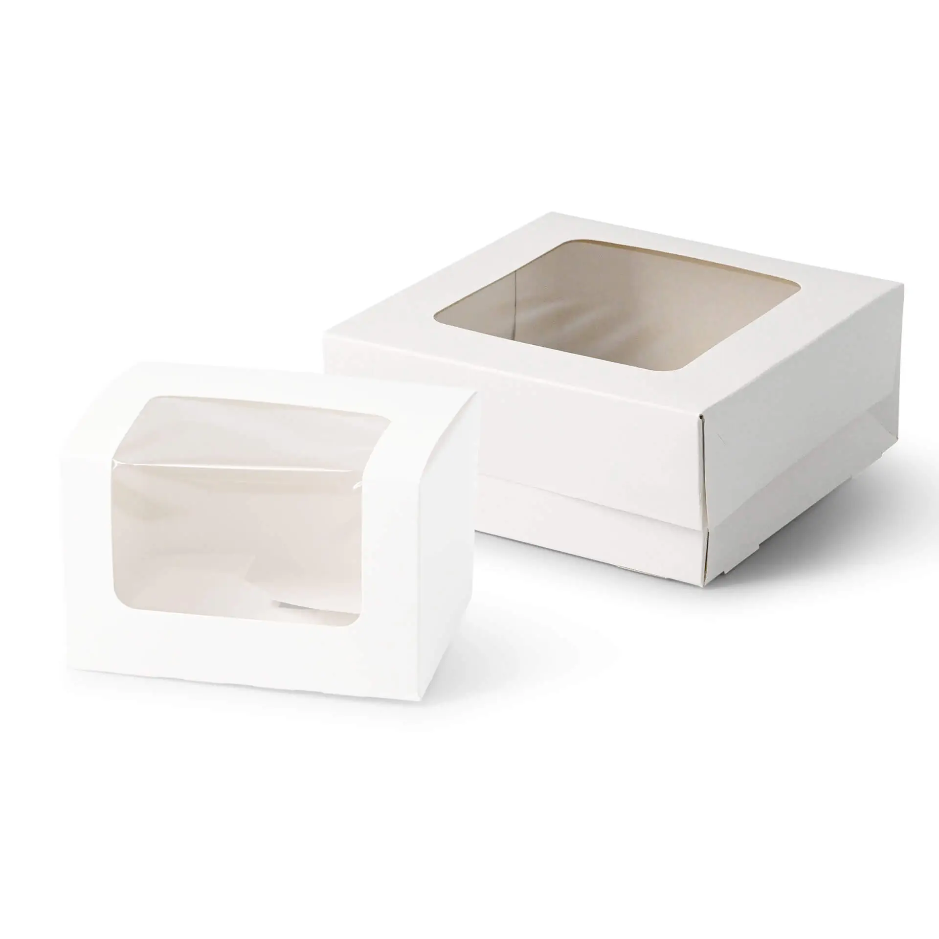 Patisserie Verpackungen 18 x 18 x 7,5 cm, Zellulose-Fenster, weiss