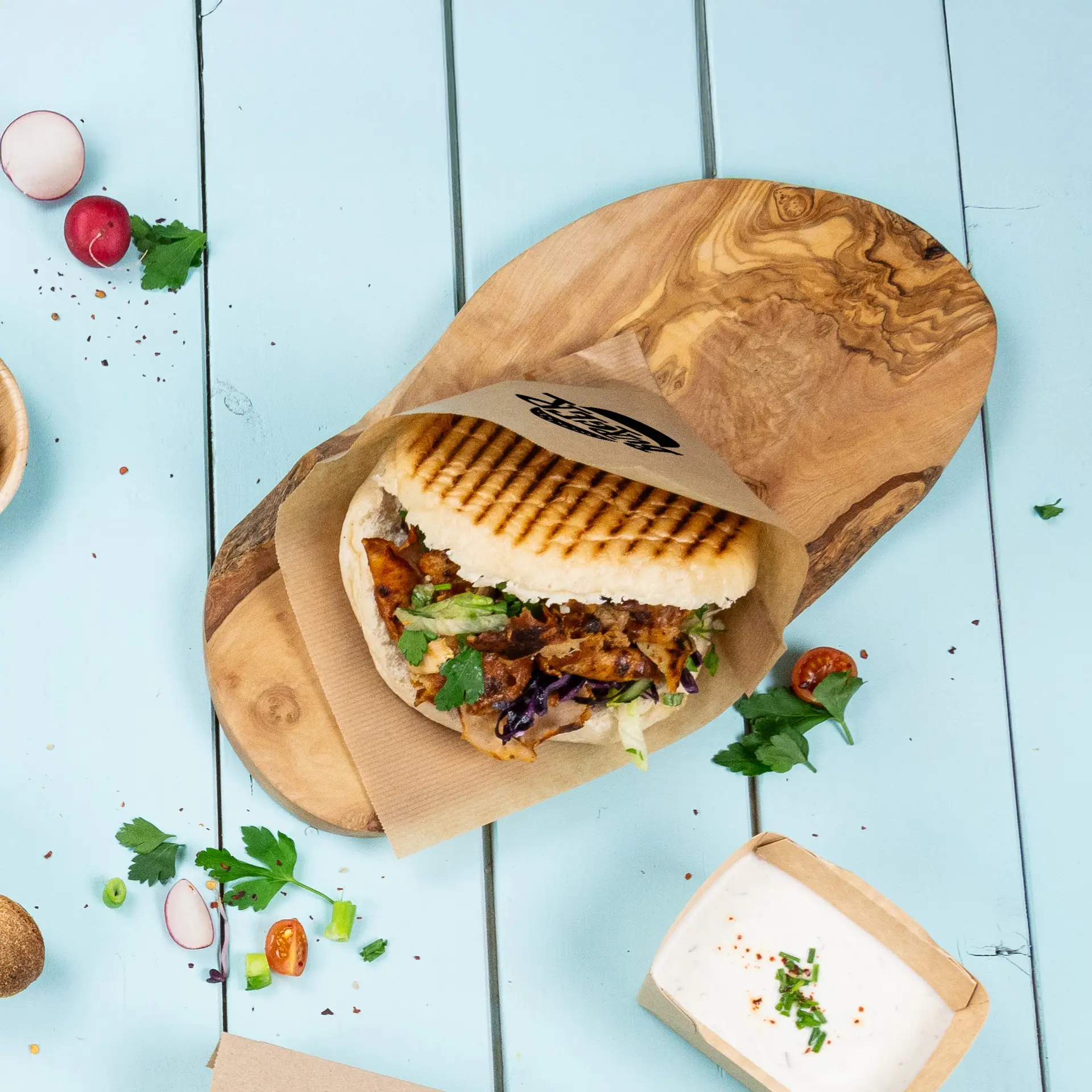 Burgertaschen bedrucken, 15 x 16 cm, braun