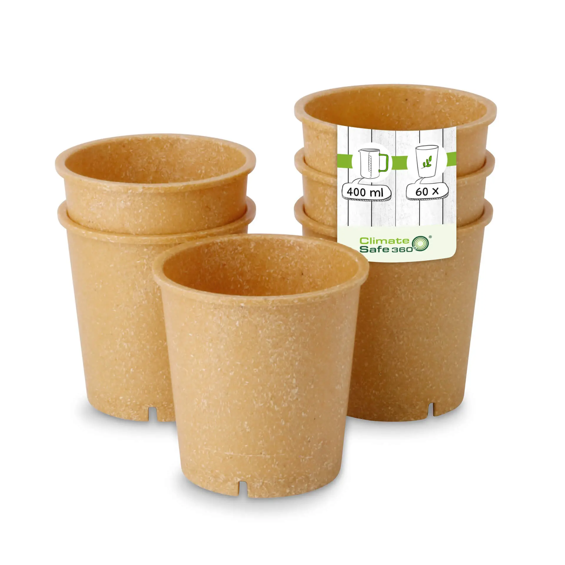 | 2 FÜR 1 | Mehrweg-Becher "merways Cup" 400 ml, Ø 95 mm, Karamell / braun