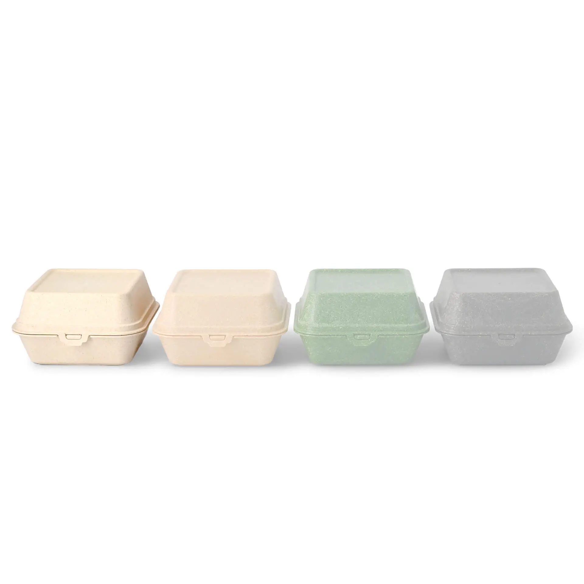 Mehrweg Burgerboxen "merways Box" 16 x 15 x 8,5 cm, Cashew / creme-weiss Mehrweg Burgerboxen "merways Box" 16 x 15 x 8,5 cm, Cashew / creme-weiss