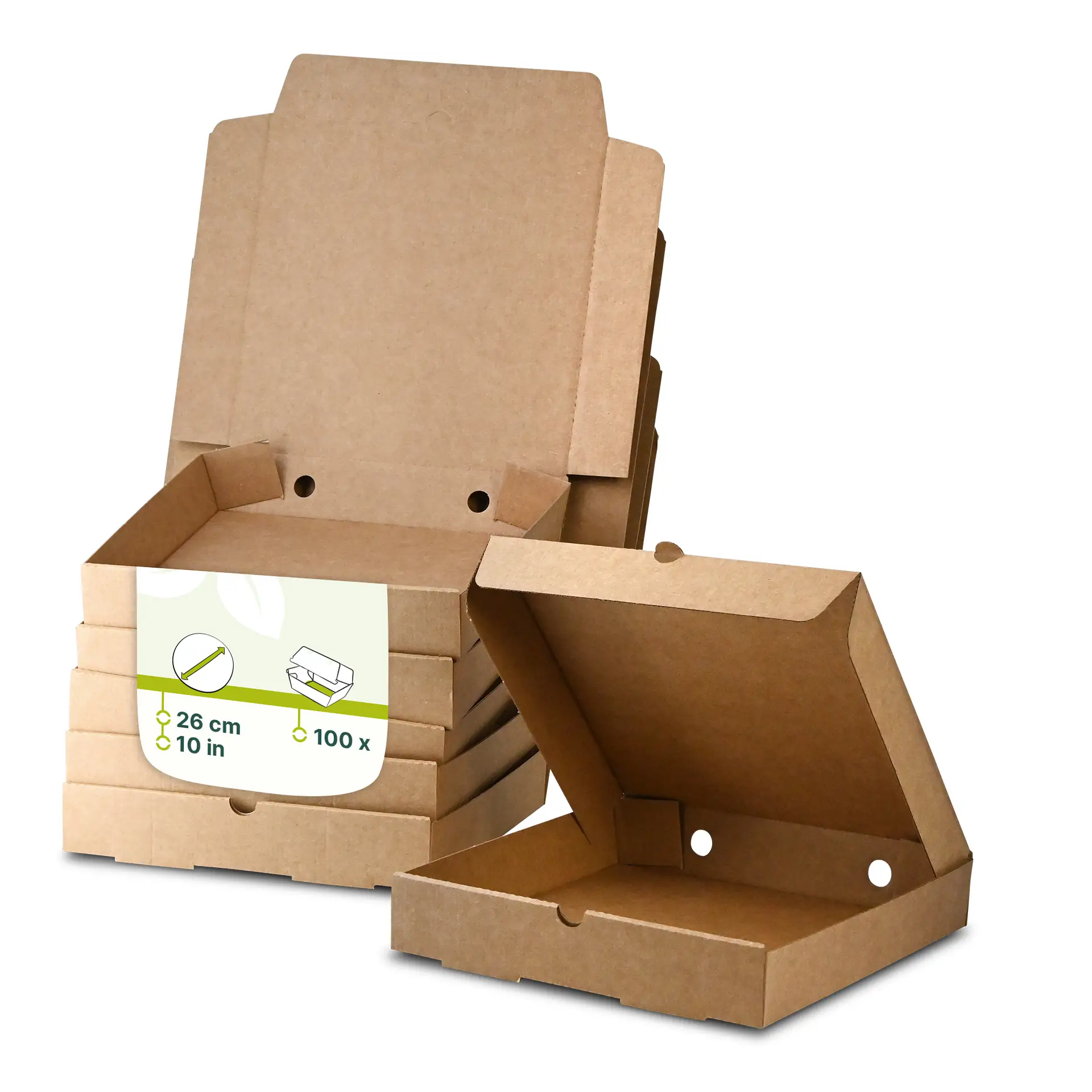 Boîtes à pizza Ø 26 cm, marron