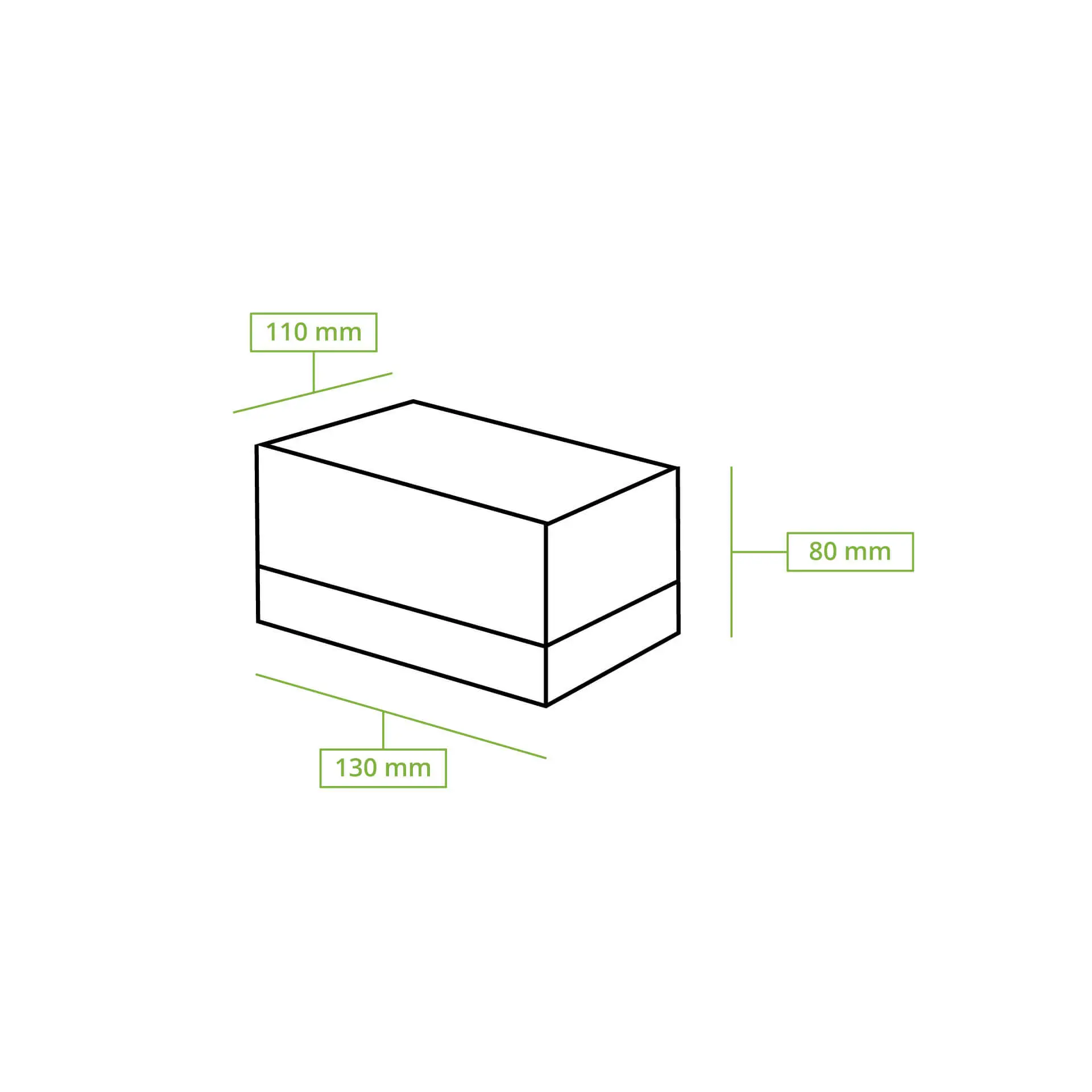 Patisserie Verpackungen 13 x 11 x 8 cm, Zellulose-Fenster, weiss