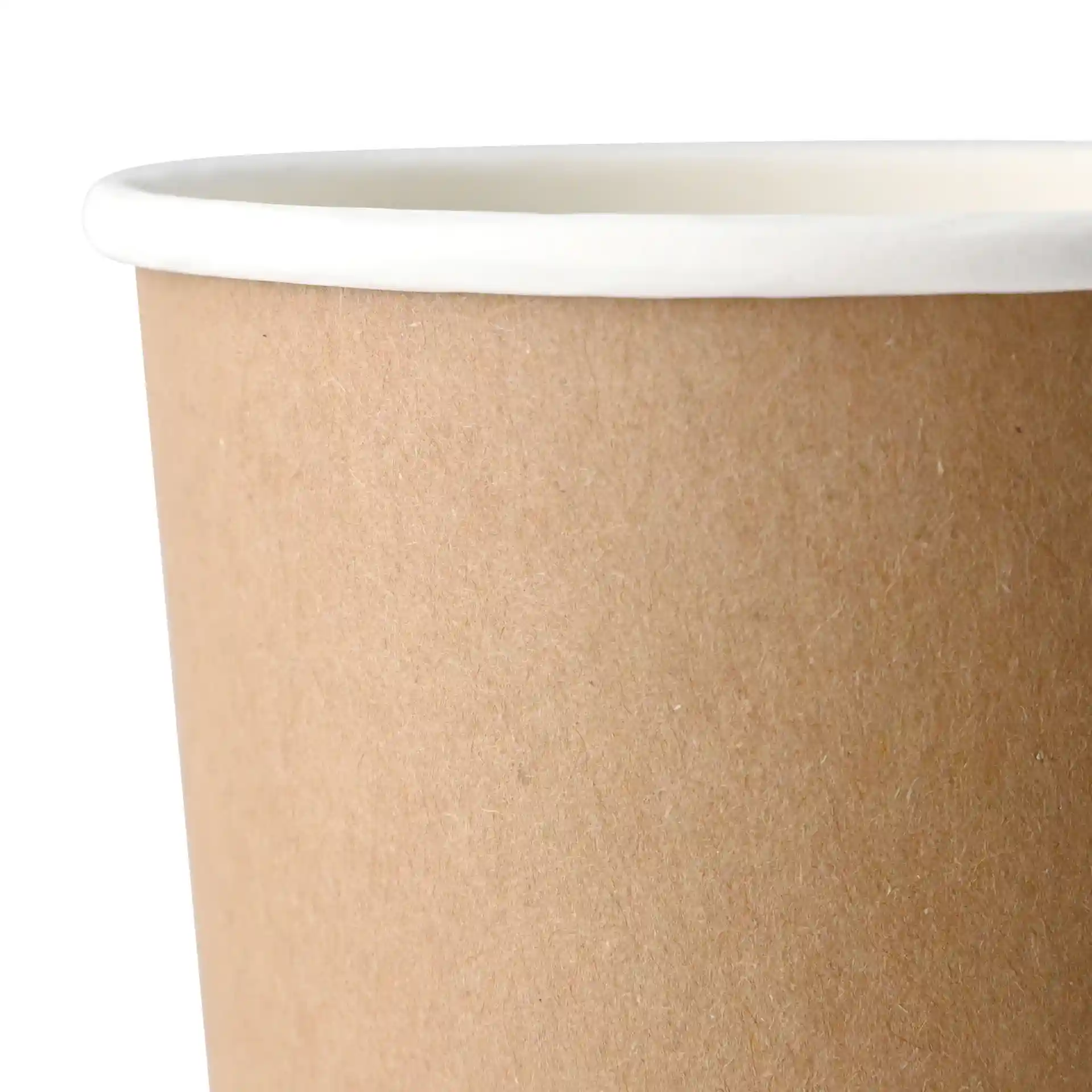 Gobelet café à emporter 200 ml / 8 oz, Ø 80 mm, double paroi, brun / intérieur blanc, revêtement PLA