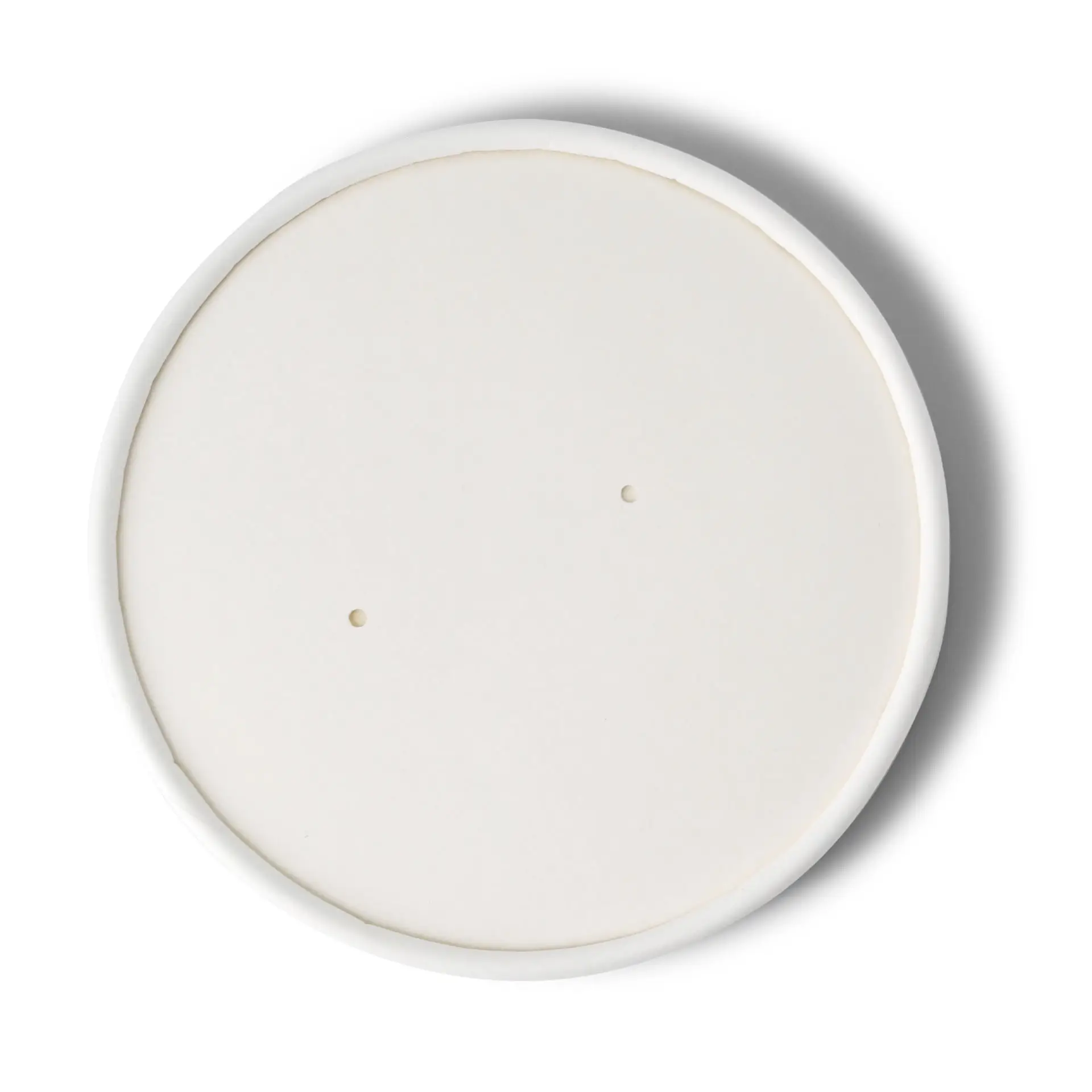 Couvercle ventilé en carton blanc pour pot à soupe, Ø 116 mm