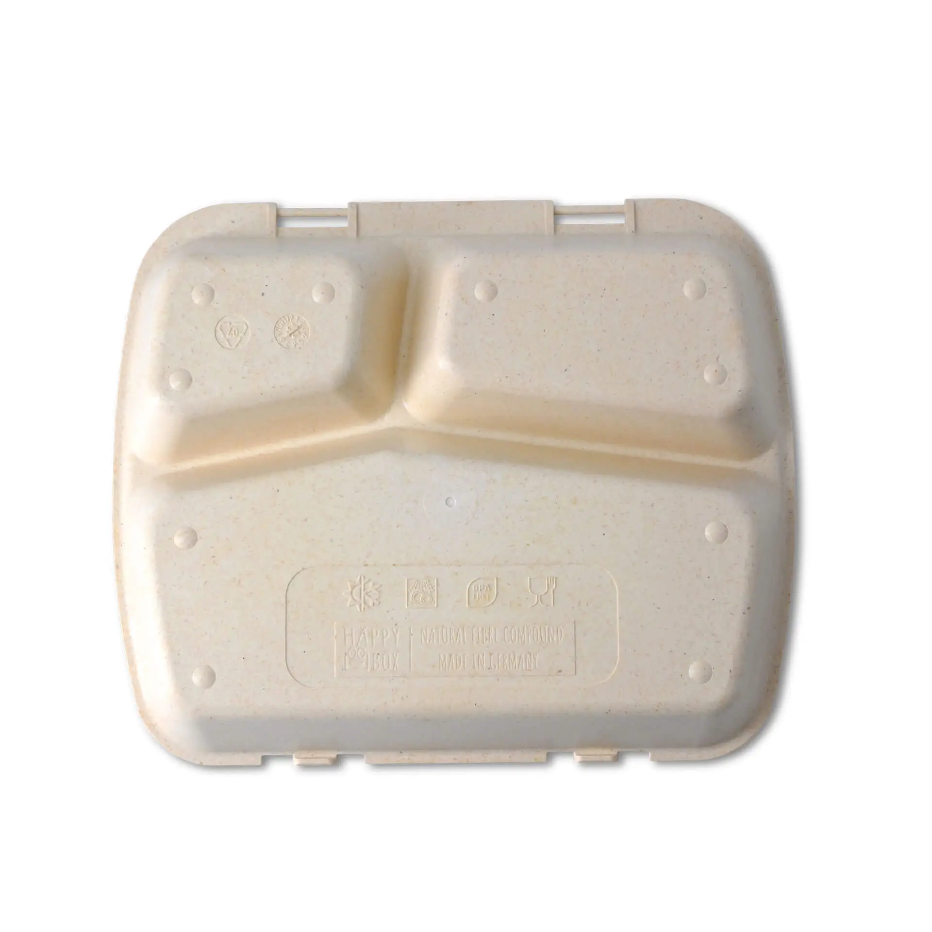 Mehrweg-Menü-Behälter "merways Box" 24,5 x 20 x 4,5 cm, 3 Kammern, HP4/3, Cashew / creme-weiss dfc00845-mehrweg-menue-behaelter-merways-box-245-x-20-x-45-cm-3-kammern-hp43-cashew-creme-weiss-3