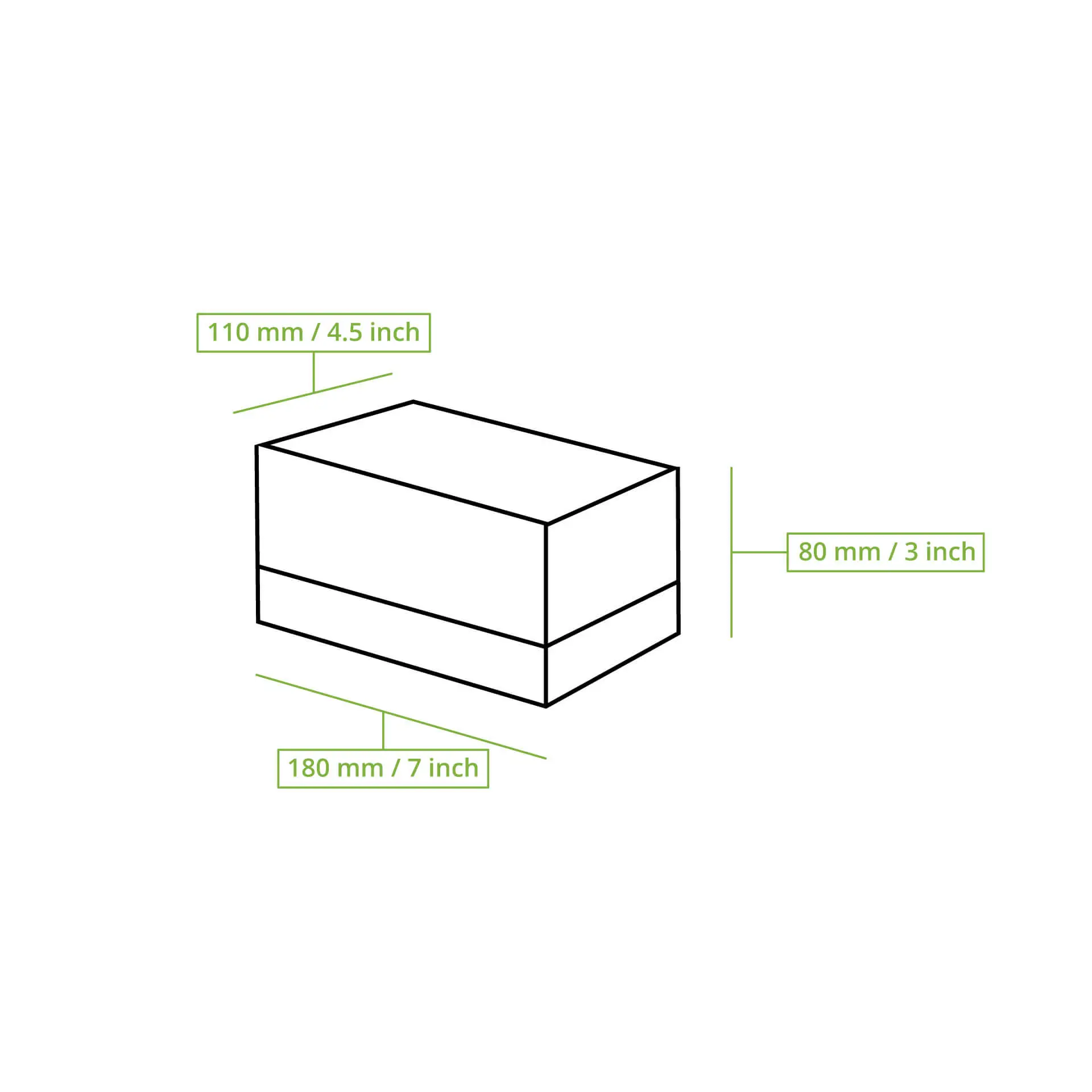 Weiße 2-teilige Cupcake-Box mit Zellulosefenster, Maße 180 mm x 110 mm x 80 mm, umweltfreundliches Design.