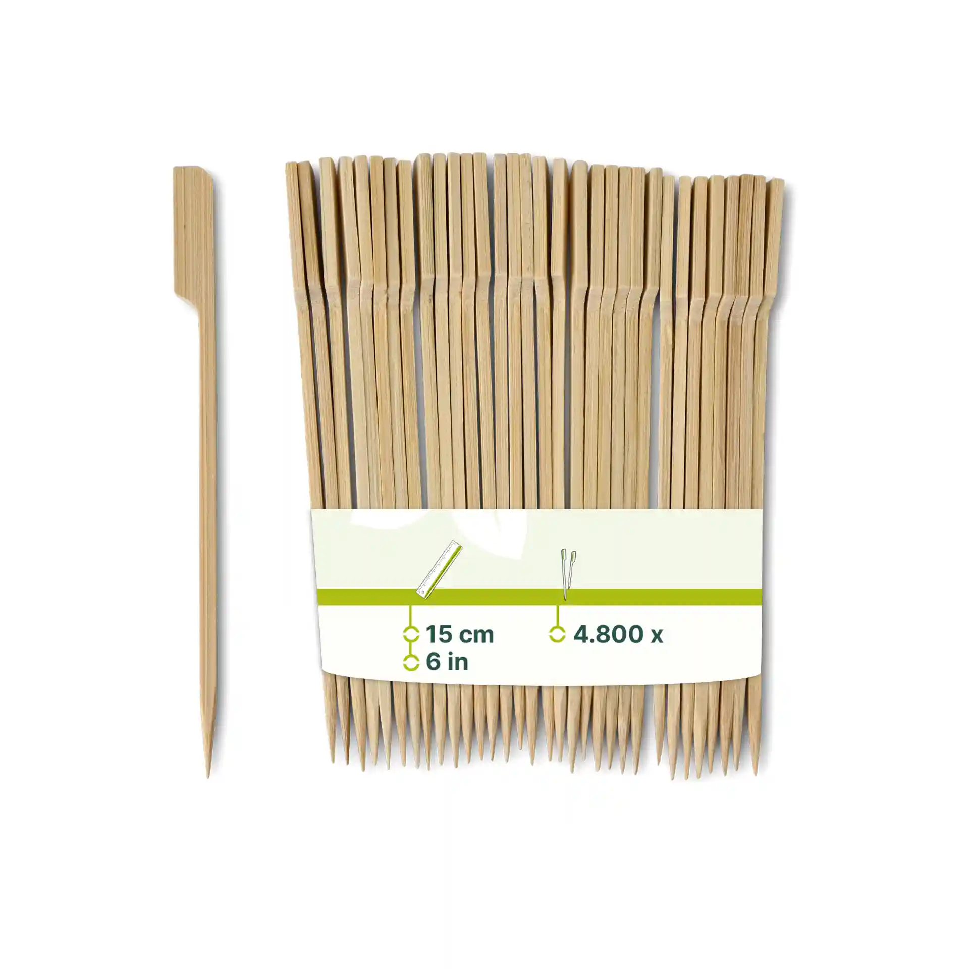 Flaggenspiesse aus Bambus, 15 cm, unbehandelt