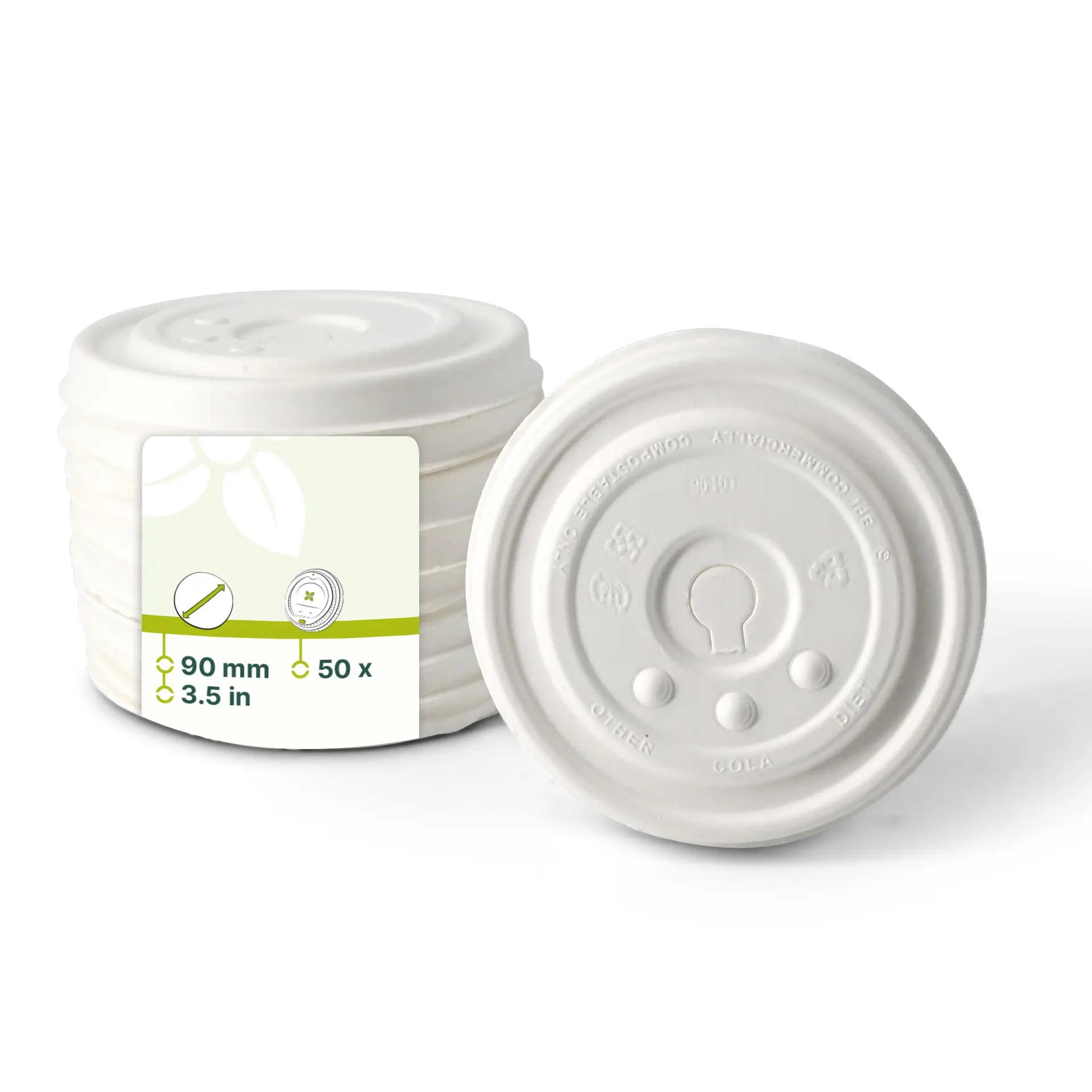 Papp-Flachdeckel Ø 90 mm, weiss, Halmkreuz Papp-Flachdeckel Ø 90 mm, weiss, Halmkreuz