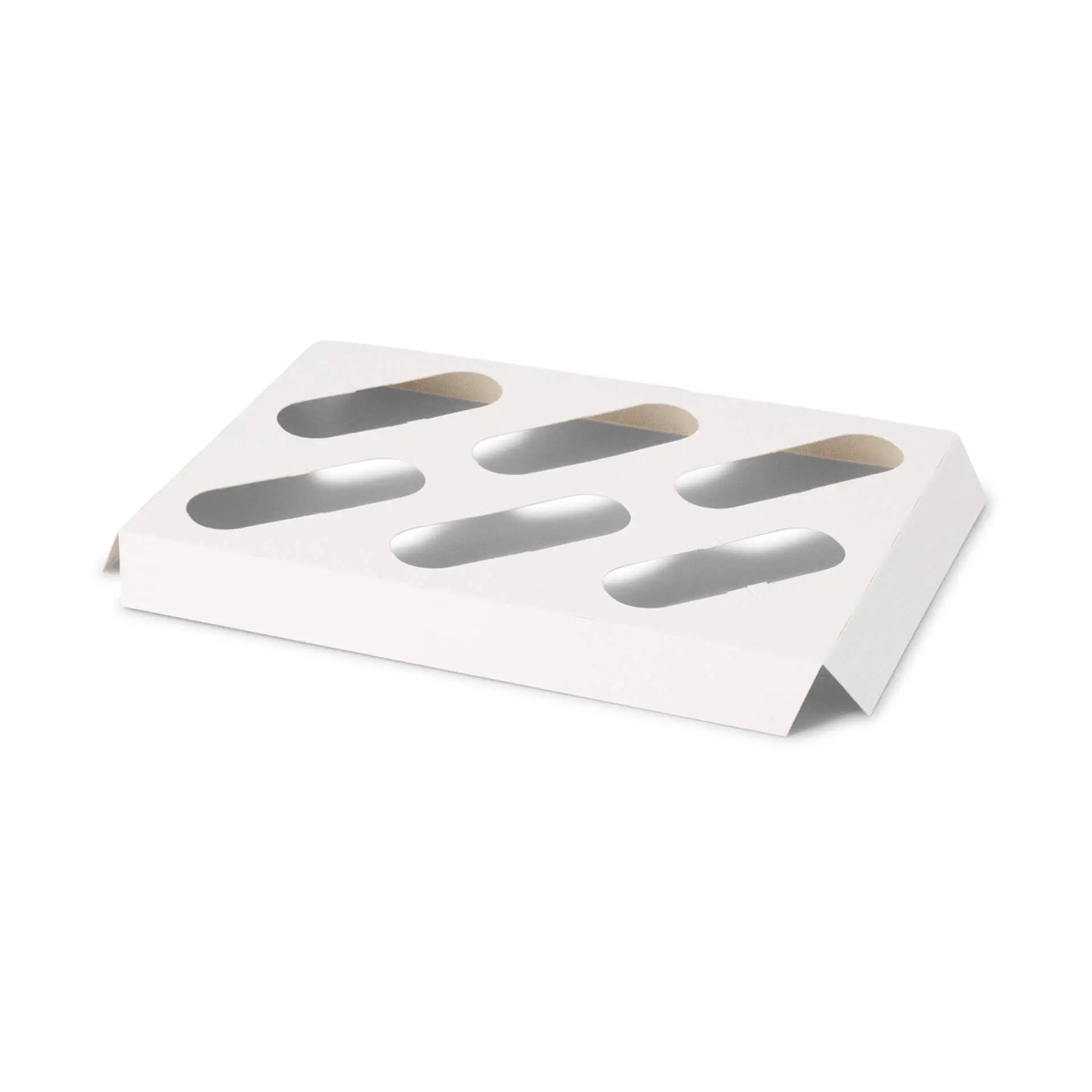 Inserts en carton pour boîtes à cupcakes 6 unités, blanc Inserts en carton pour boîtes à cupcakes 6 unités, blanc