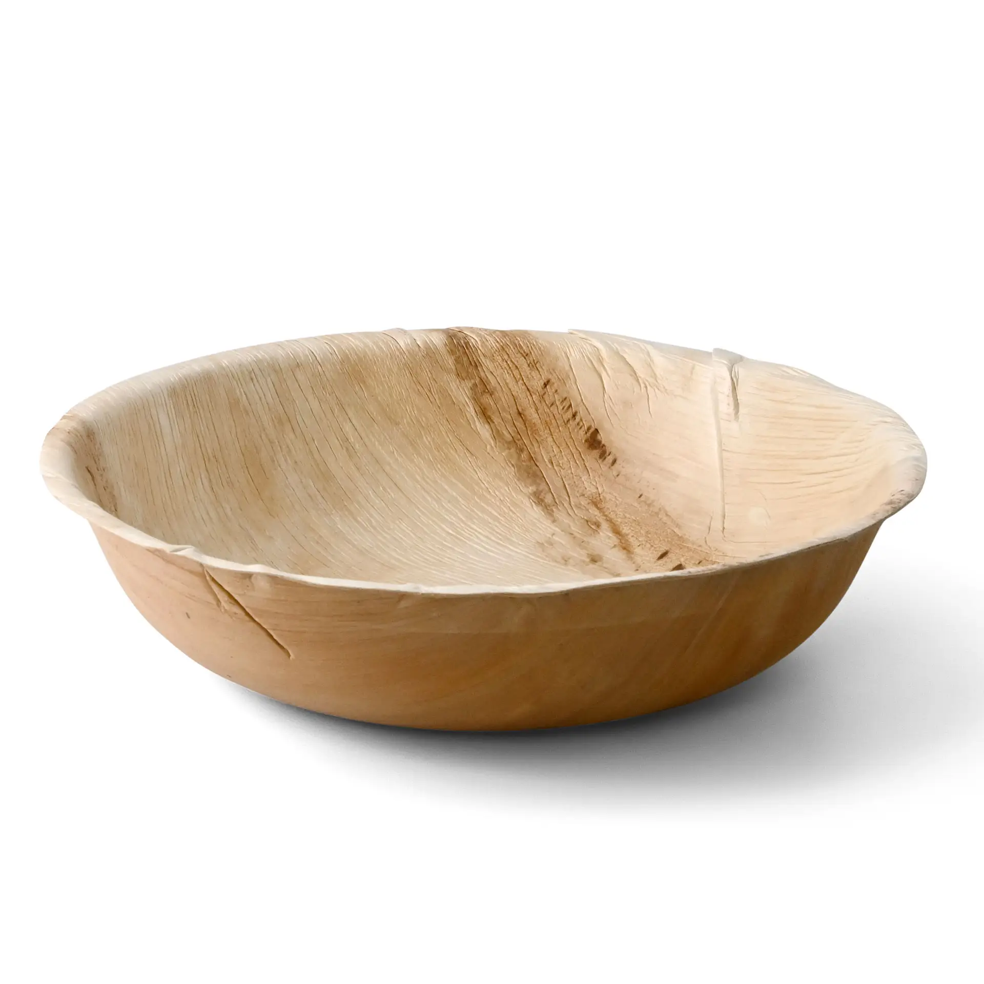 Bol en feuille de palmier rond de 30 cm de diamètre, idéal pour servir de généreuses portions.