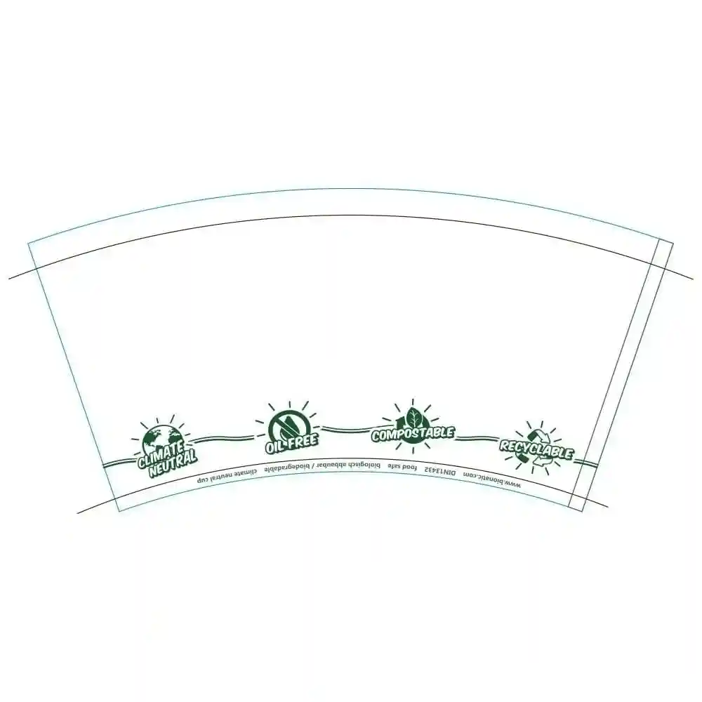 Gobelet en carton 300 ml / 12 oz, Ø 90 mm, avec pictogrammes "EcoUp©", simple paroi, blanc, revêtement en PLA