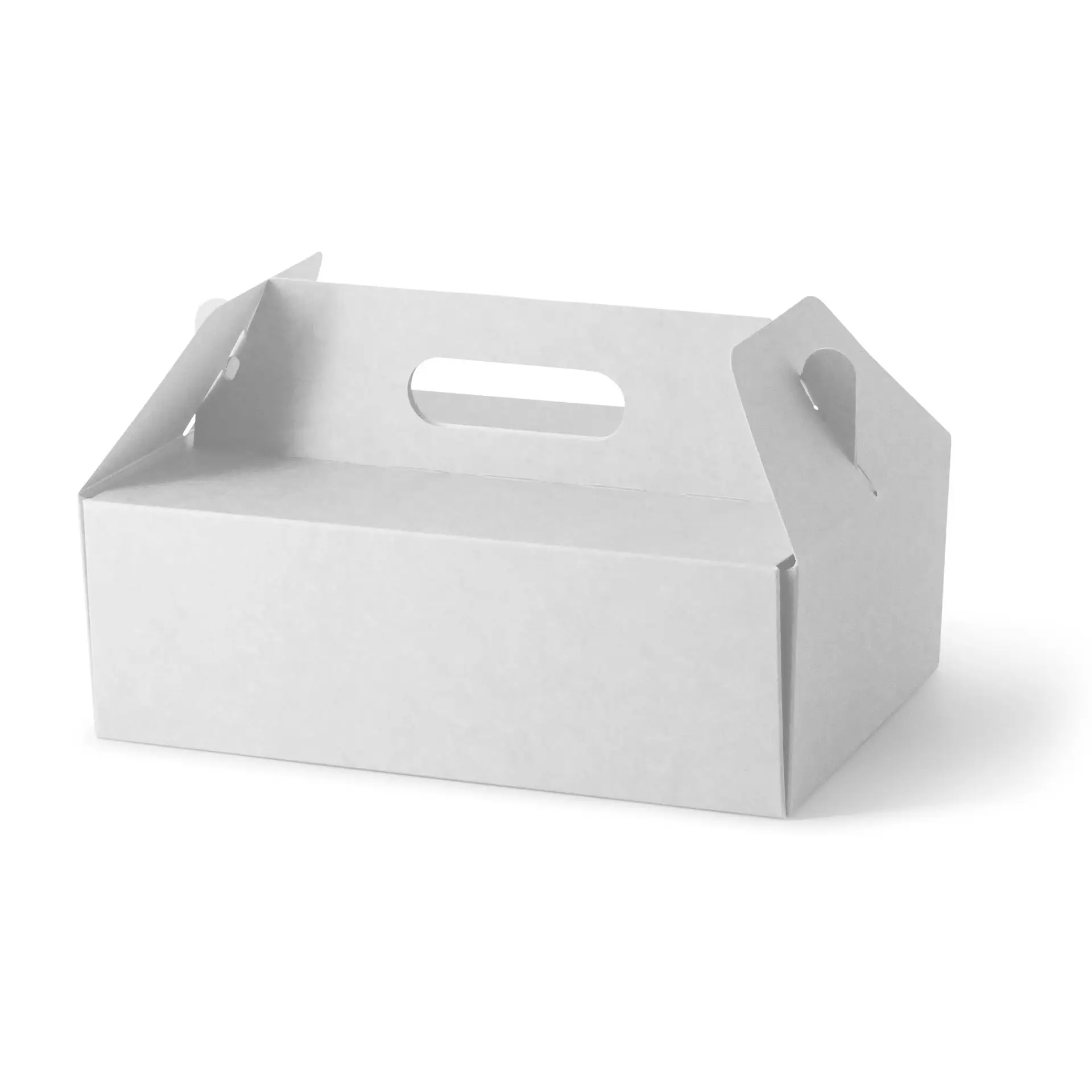 Boîte à gâteaux en carton avec poignée L, 26 x 17 x 9 cm, blanc, pliable