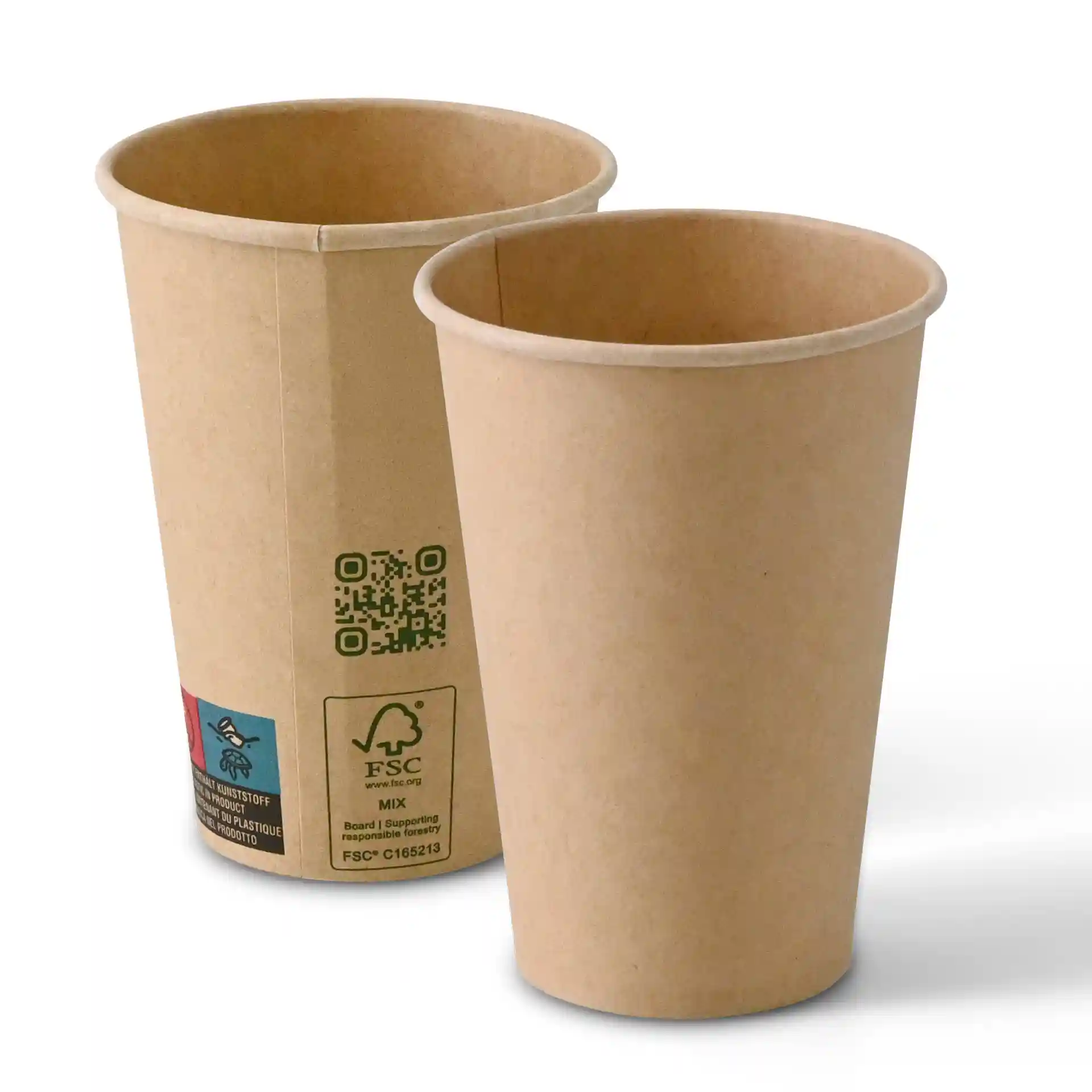 Automaten Becher 180 ml / 7,5 oz, Ø 70 mm, einwandig, braun, PLA-beschichtet