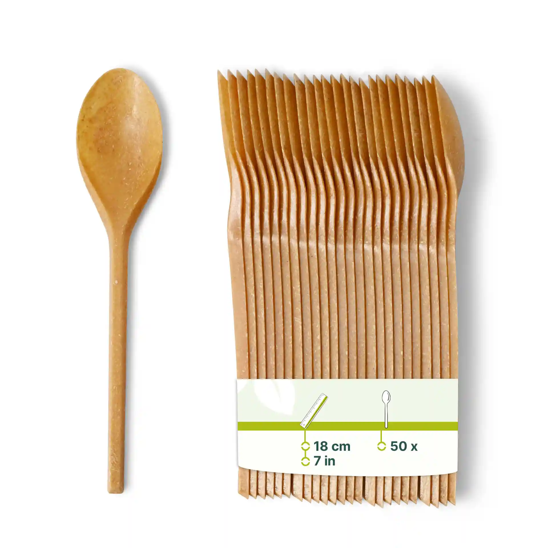 Cuillère Réutilisable 18 cm, Caramel / brun