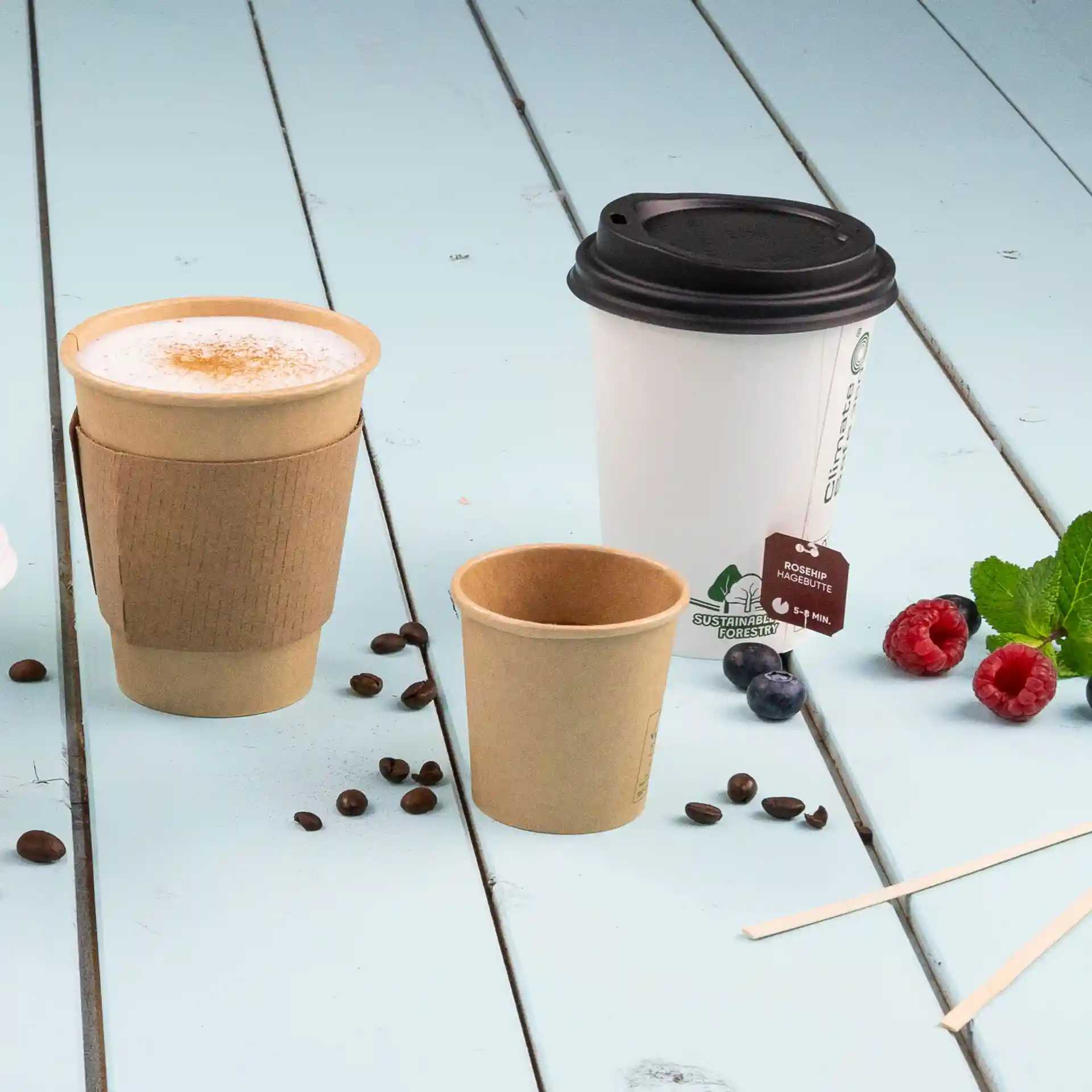 Gobelet en carton 300 ml / 12 oz, Ø 90 mm, avec pictogrammes "EcoUp©", simple paroi, blanc, revêtement en PLA