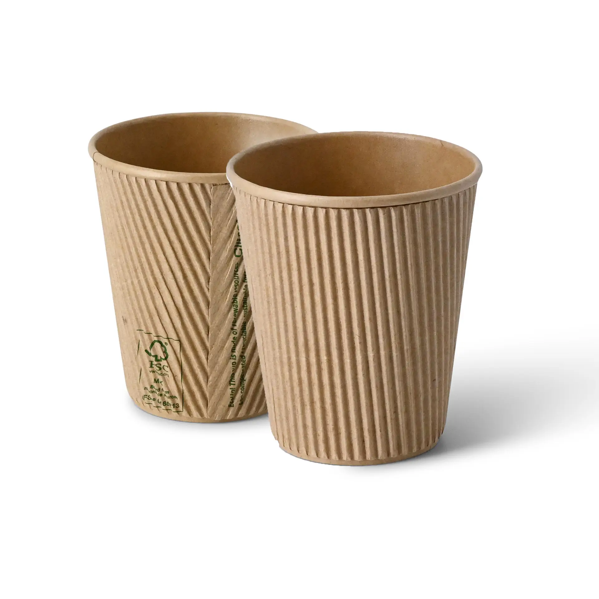 Riffelbecher / Kaffee to go Becher 250 ml / 10 oz, Ø 90 mm, braun