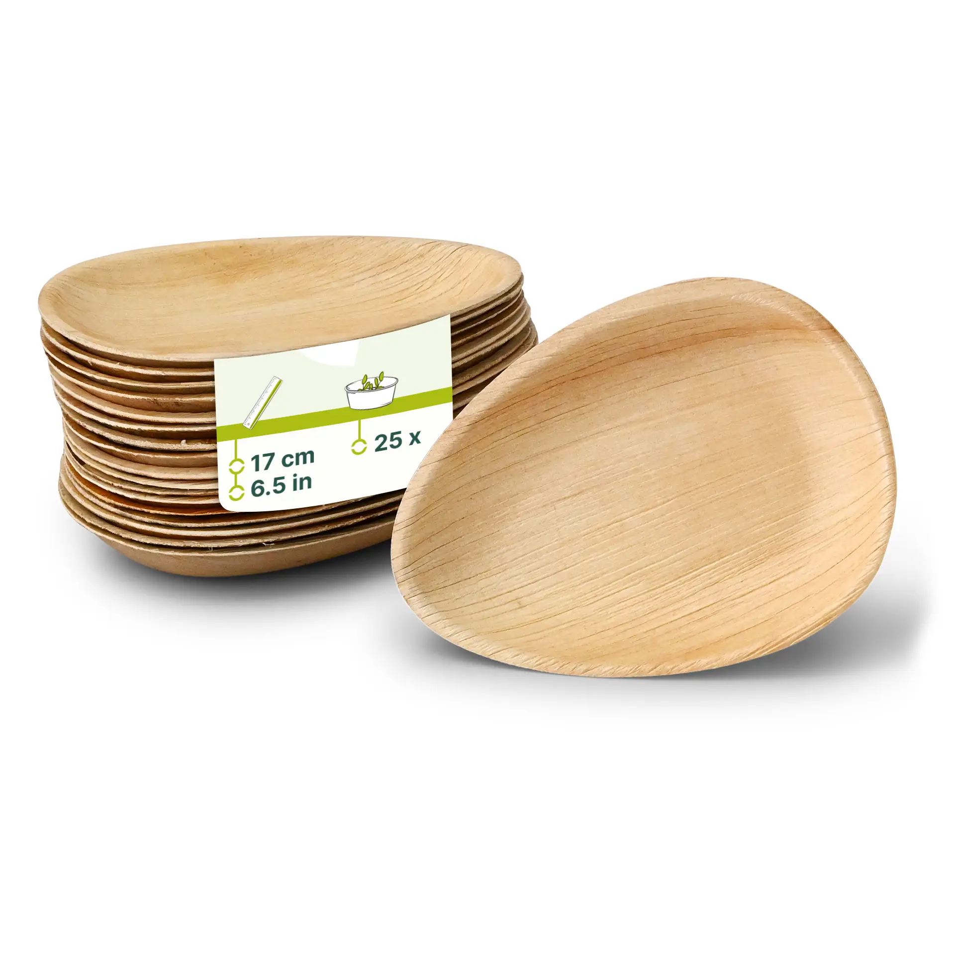 Palmblatt Teller "Palmware®" 17 cm, tropfenförmig Palmblatt Teller "Palmware®" 17 cm, tropfenförmig