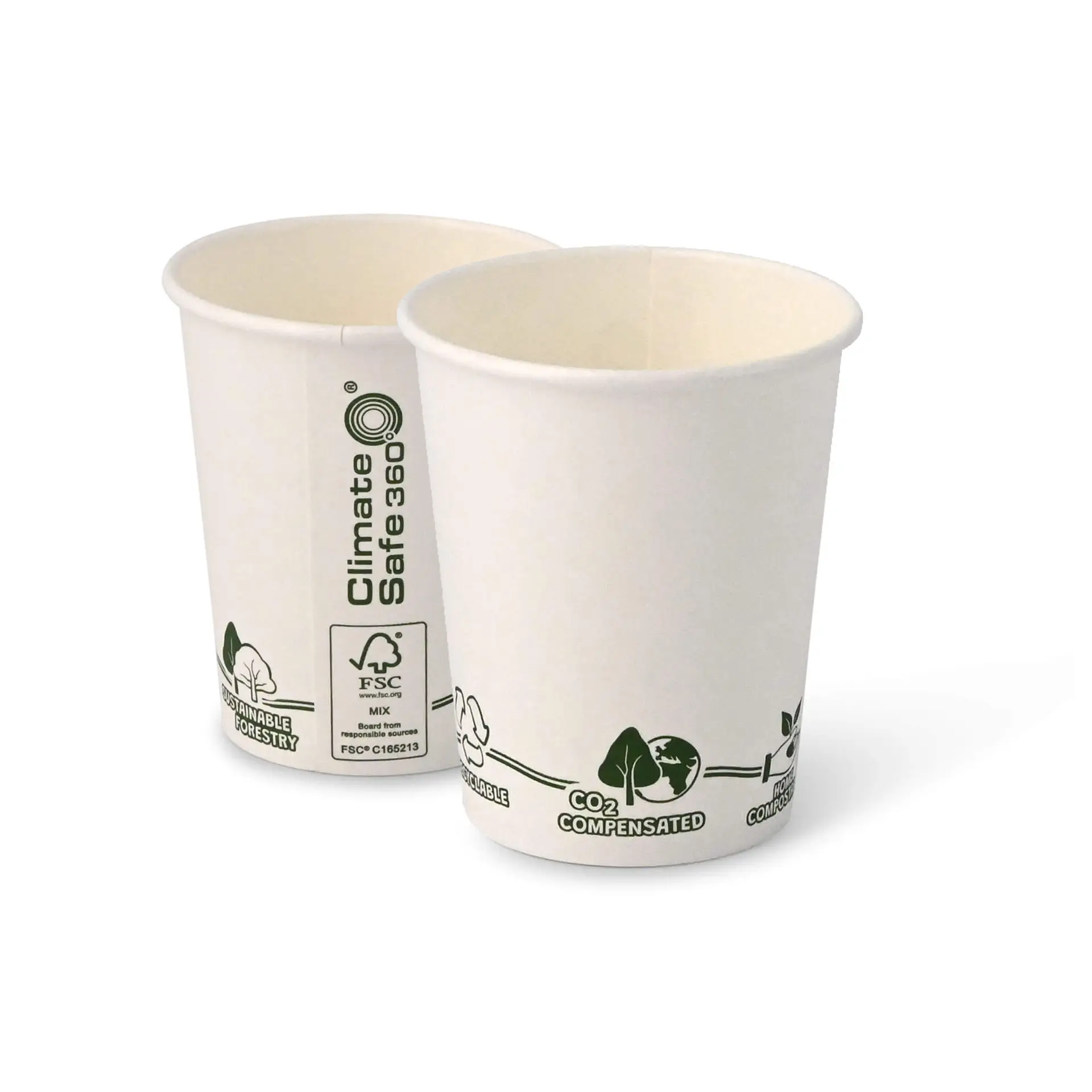 Gobelet en carton blanc, logos EcoUp©, 20 cl / 8 oz, Ø 80 mm Gobelet en carton blanc, logos EcoUp©, 20 cl / 8 oz, Ø 80 mm