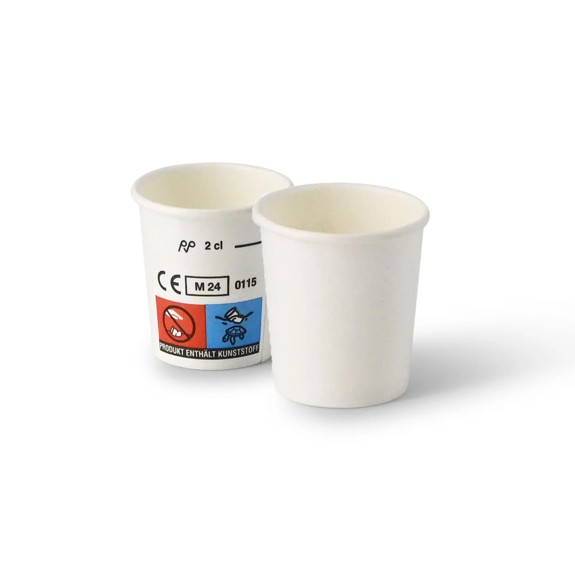 Shotbecher aus Papier (beschichtet) 20 ml / 1 ozl, weiß