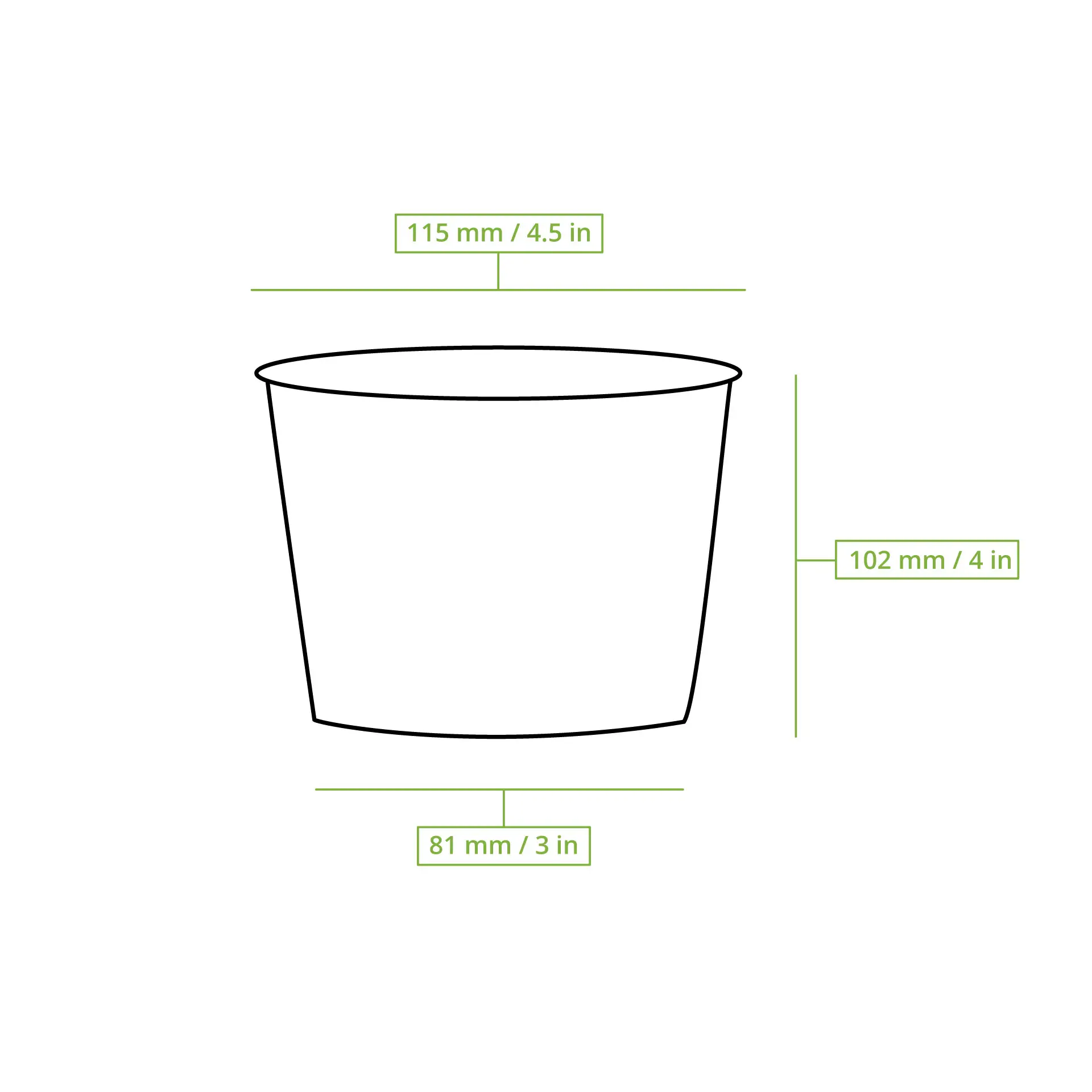 Pot à soupe en carton ondulé brun, 500 ml / 19 oz, Ø 116 mm Pot à soupe en carton ondulé brun, 500 ml / 19 oz, Ø 116 mm