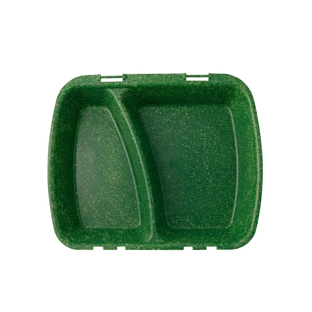 Mehrweg-Menü-Behälter Häppy Box 24,5 x 20 x 4,5 cm, 2 Kammern, HP4/2, Spinat / dunkelgrün