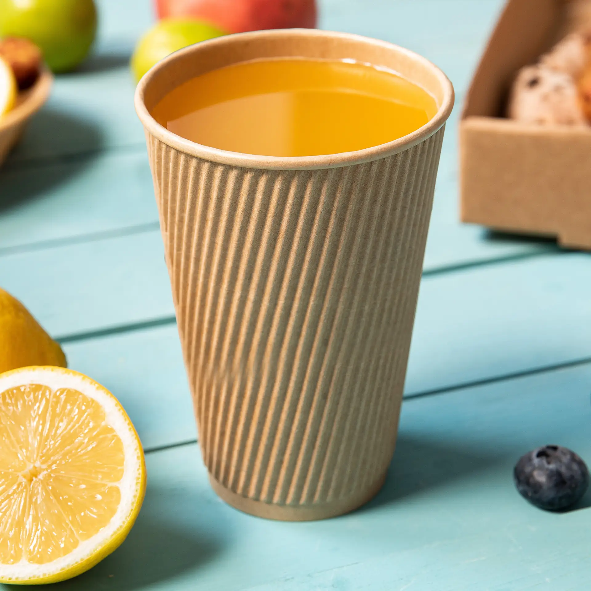 Riffelbecher / Kaffee to go Becher 400 ml / 16 oz, Ø 90 mm, braun dhd049631-riffelbecher-kaffee-to-go-becher-400-ml-16-oz-90-mm-braun-6