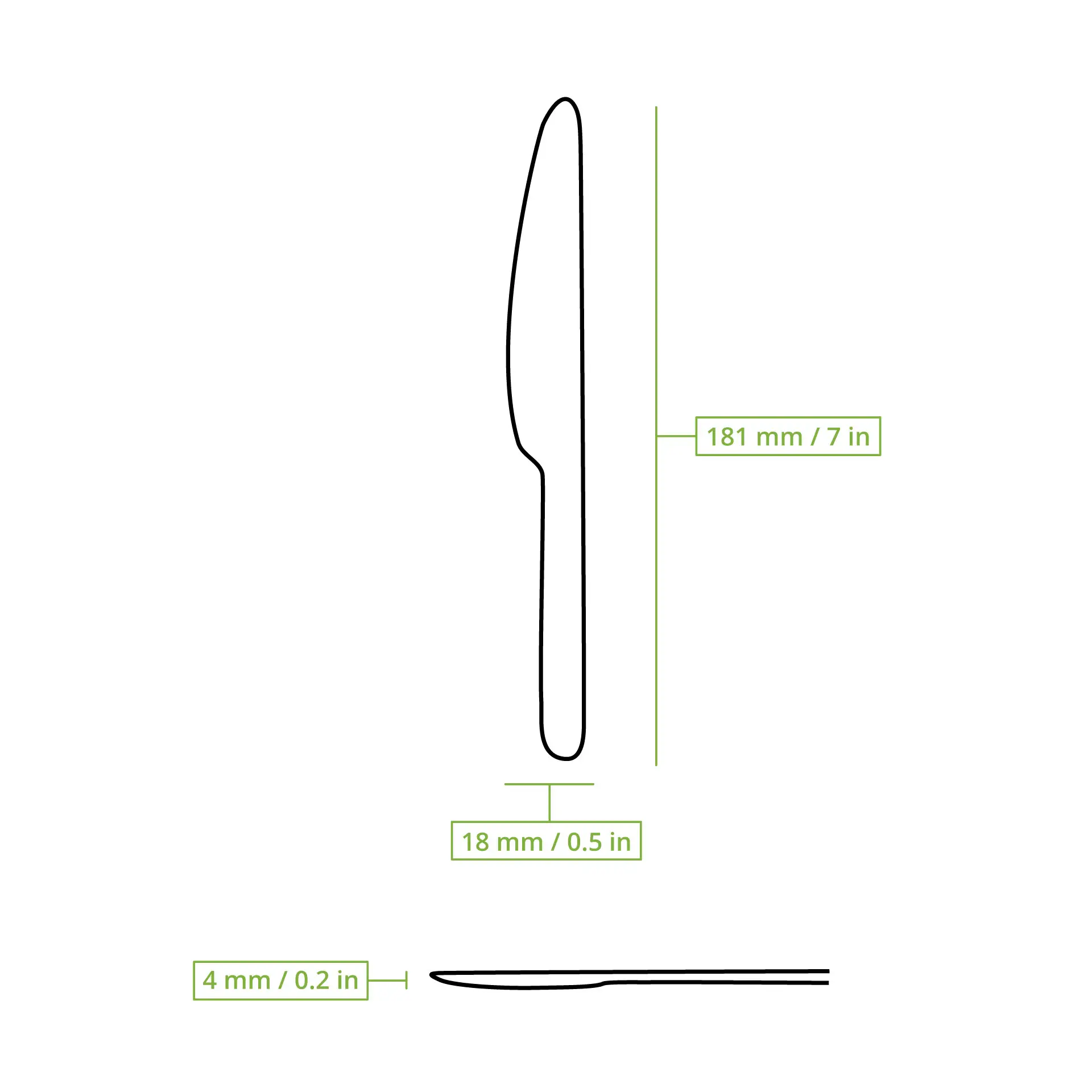 Couteau réutilisable "merways Cutlery" 18 cm, poivre / gris Couteau réutilisable "merways Cutlery" 18 cm, poivre / gris