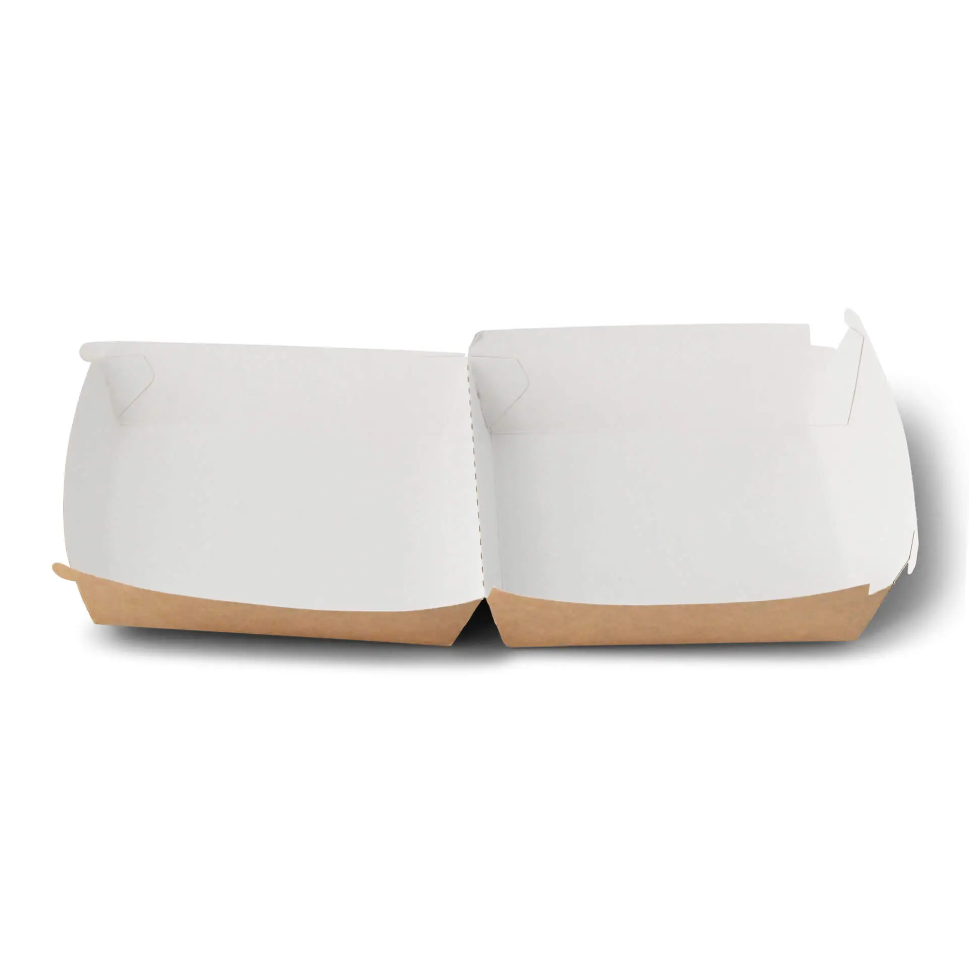Burgerboxen 14,5 x 14,5 x 8 cm, braun-weiss