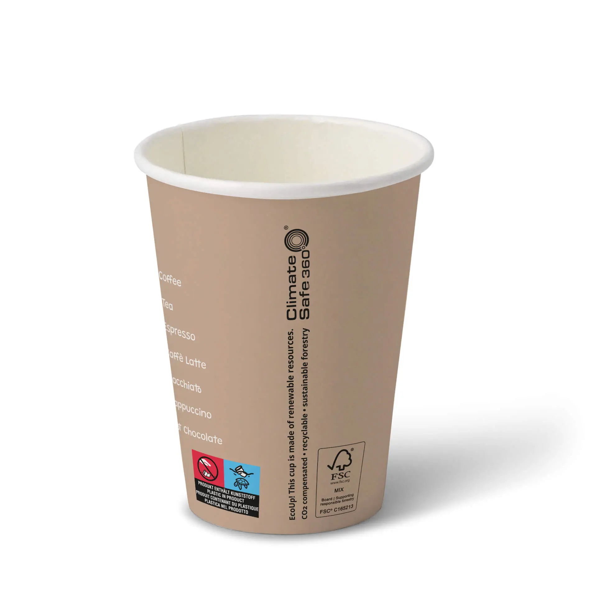 Gobelet en carton imprimé "Coffeebreak" (revêtu) 300 ml / 12 oz, Ø 80 mm, blanc