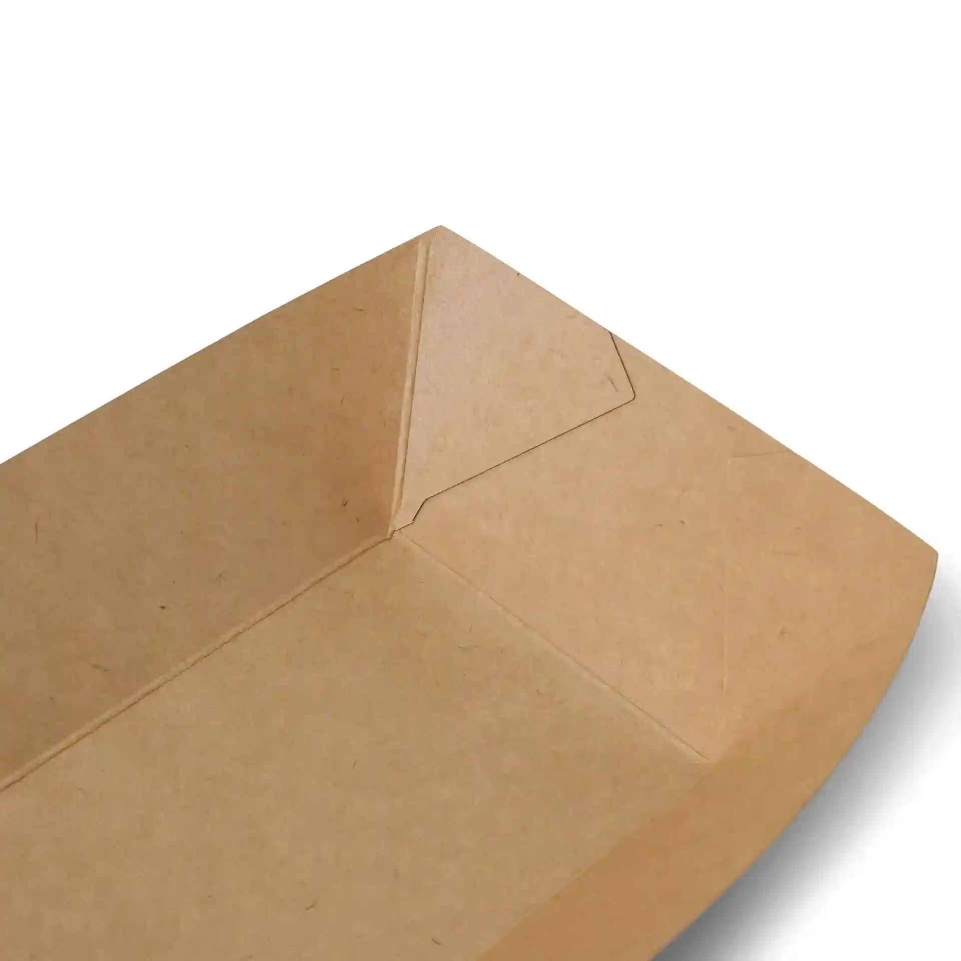 Barquette à snack en carton (revêtue) 500 ml, 19,5 x 14 x 4,5 cm, marron