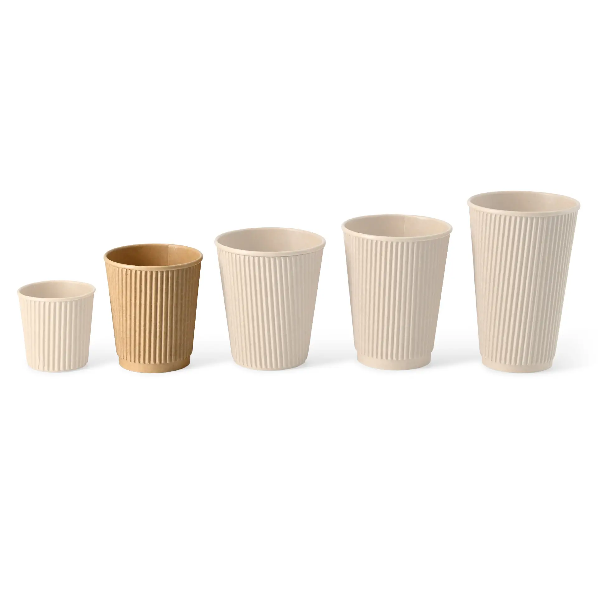 Gobelet ondulé brun 20 cl / 8 oz, Ø 80 mm dhd04845-riffelbecher-kaffee-to-go-becher-200-ml-8-oz-80-mm-braun-8