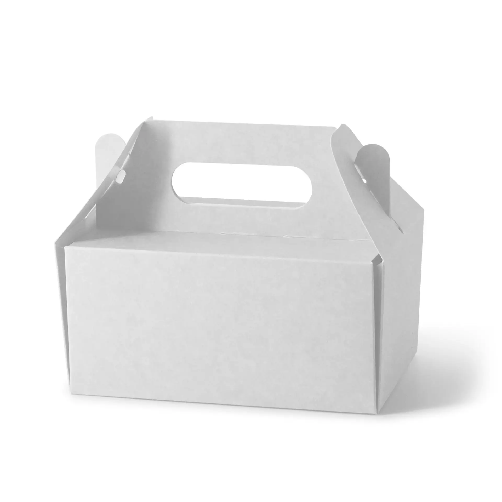 Boîte à gâteaux en carton avec poignée S, 18 x 11 x 9 cm, blanc, pliable