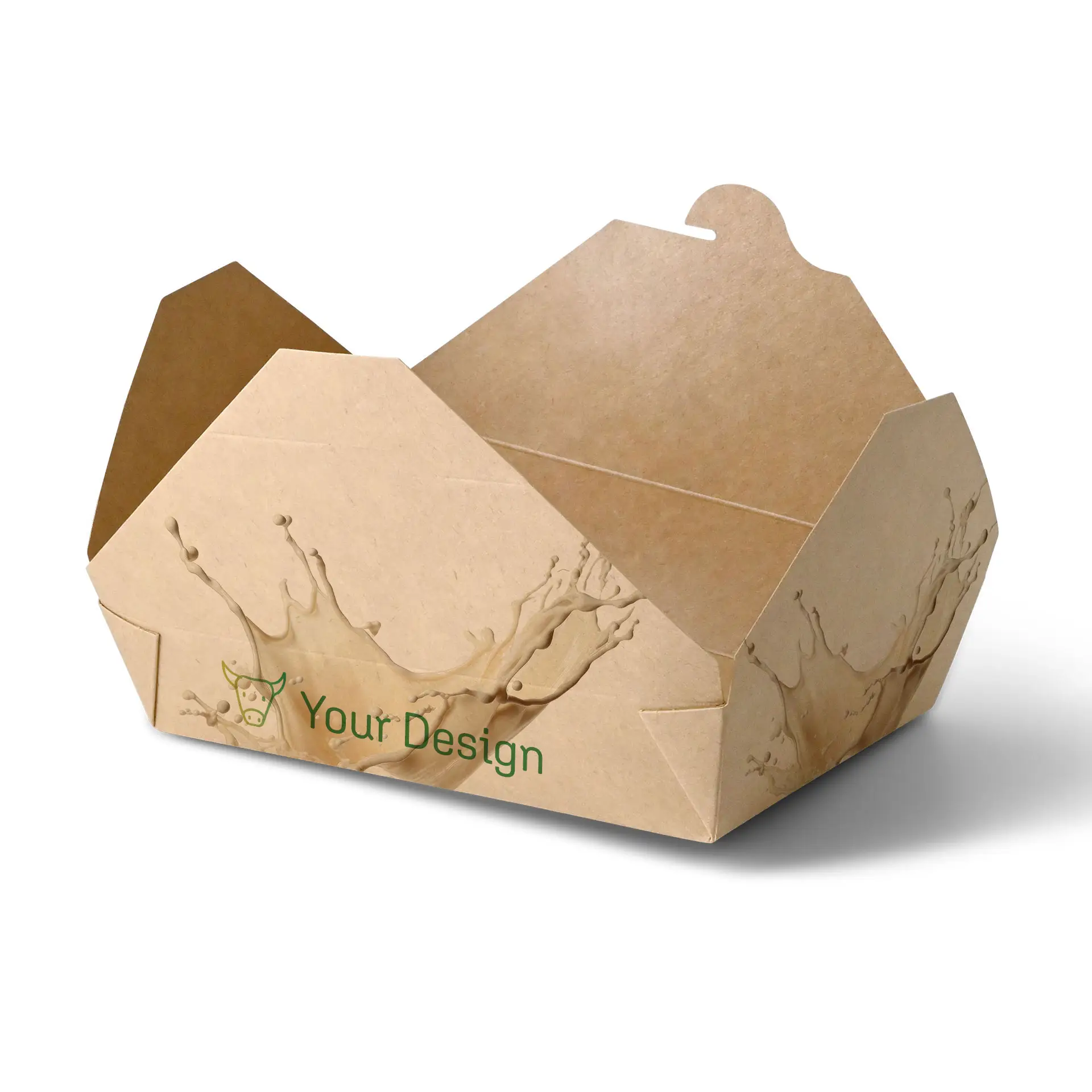 Take-away Boxen bedruckt, 1100 ml, PLA-beschichtet