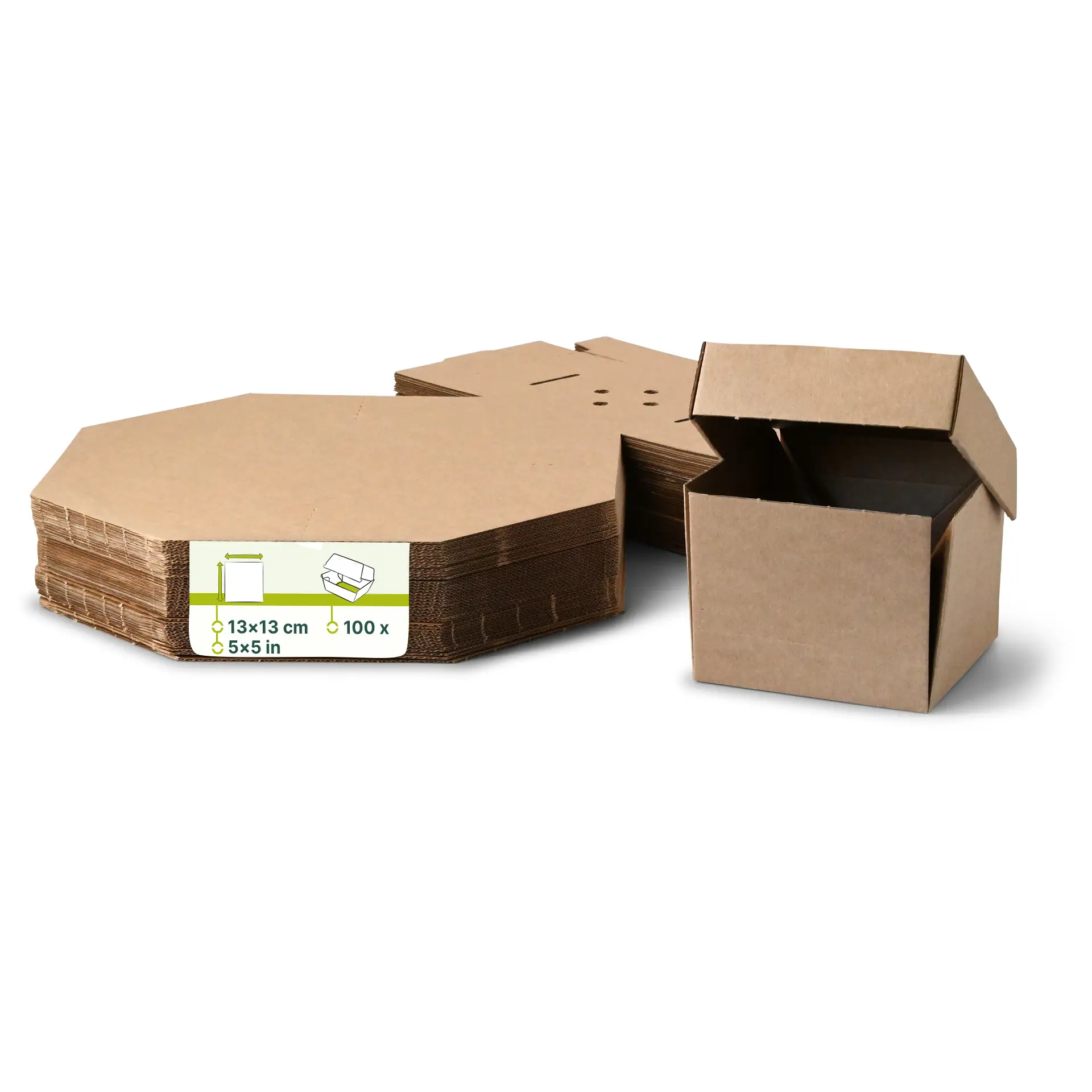 Burgerboxen 13 x 13 x 10 cm, Kraftkarton, braun, faltbar Burgerboxen 13 x 13 x 10 cm, Kraftkarton, braun, faltbar