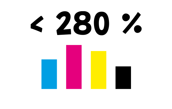 Couverture d'encre : maximum 280 % druck_wenigeralsfarba280_kl