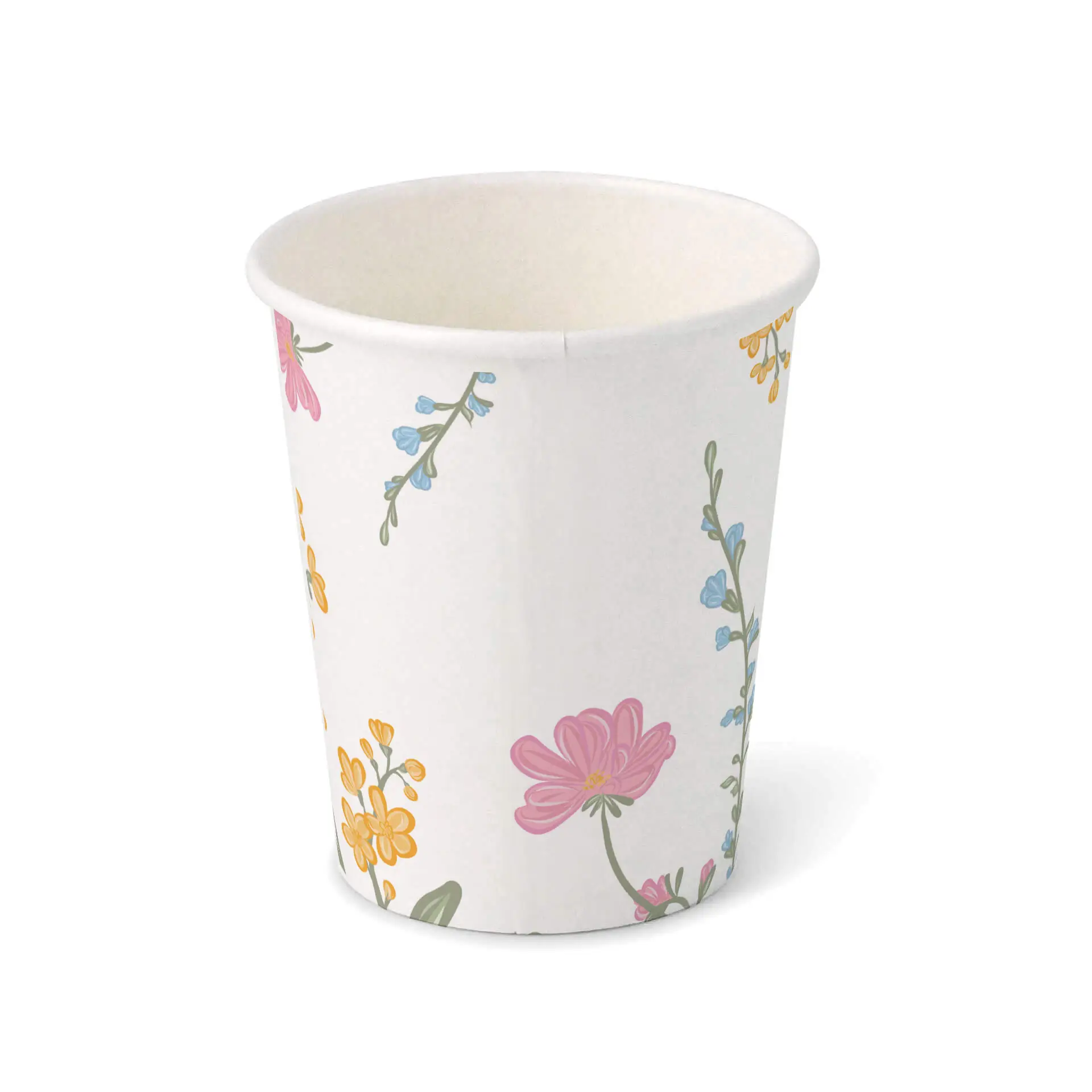 Pappbecher 200 ml / 8 oz, Ø 80 mm, weiß, Frühling