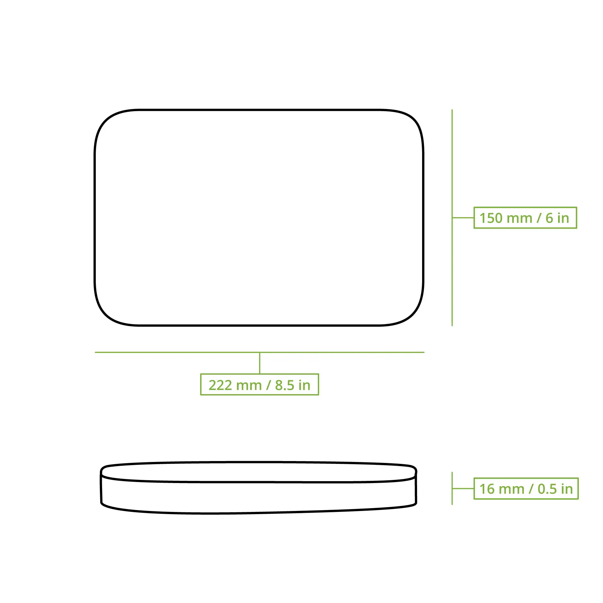 Couvercle réutilisable en PP, rectangulaire, transparent