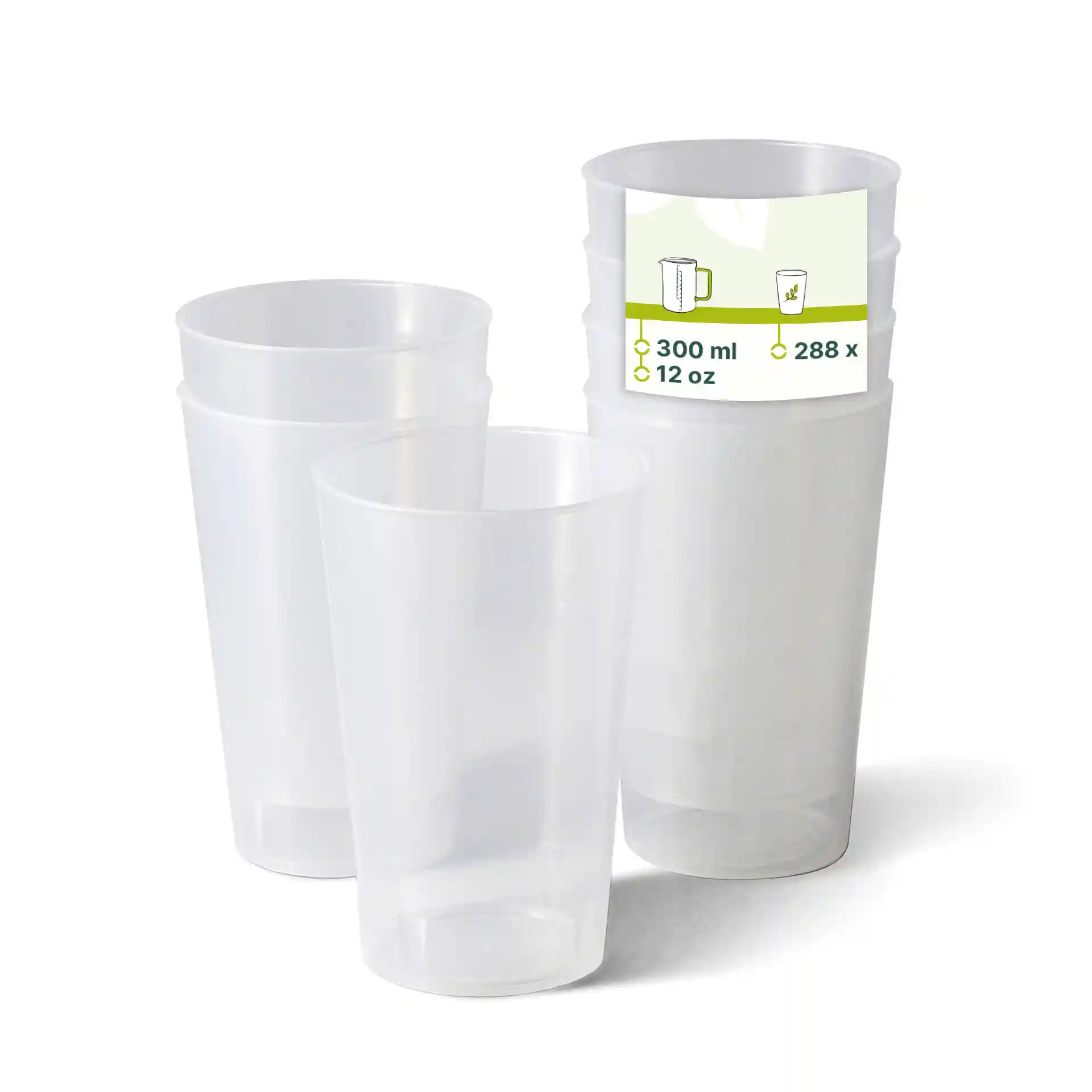 Mehrwegbecher 300 ml, Ø 77 mm, PP, transparent