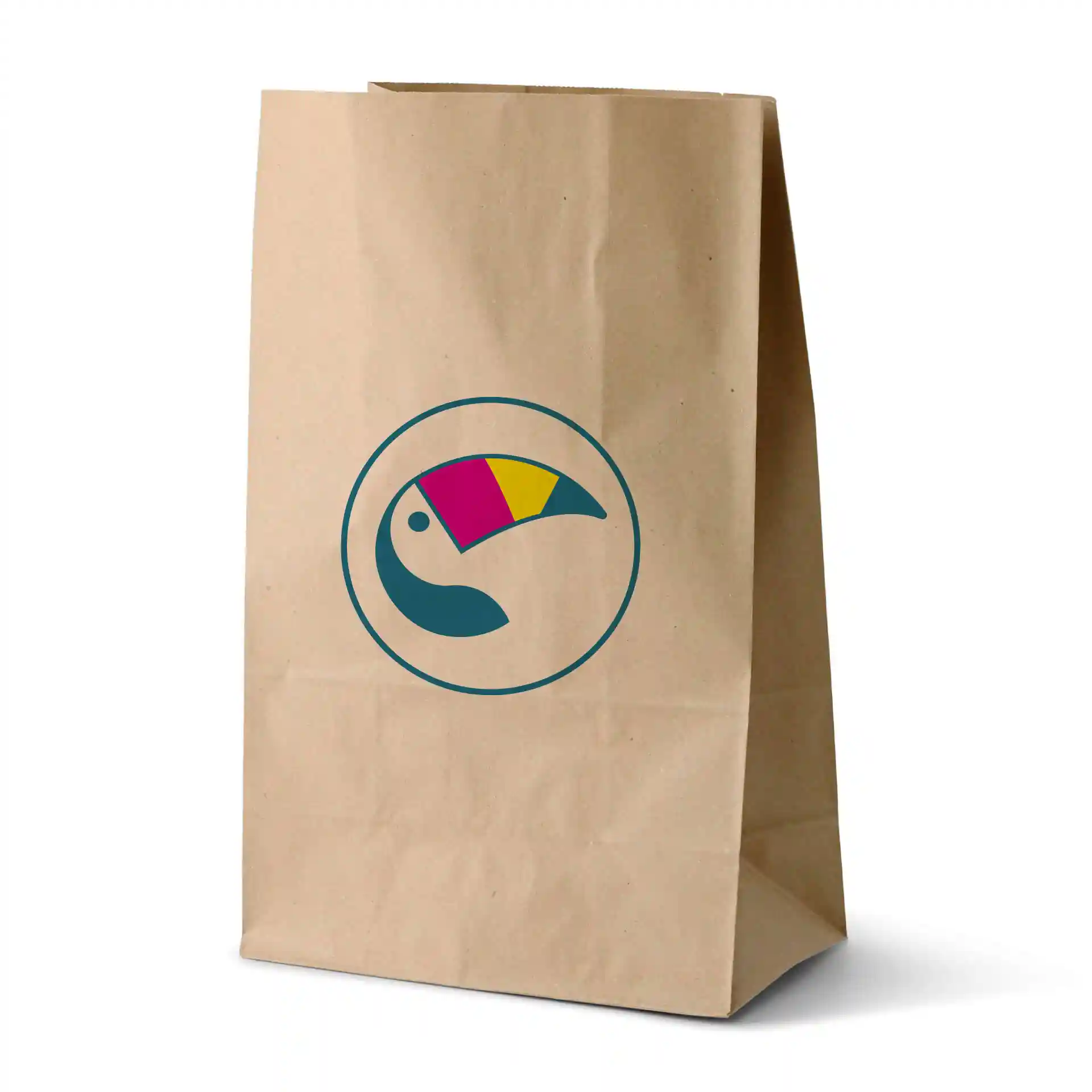 Papiertaschen bedrucken (ohne Henkel), M - 22 x 12 x 36 cm, braun