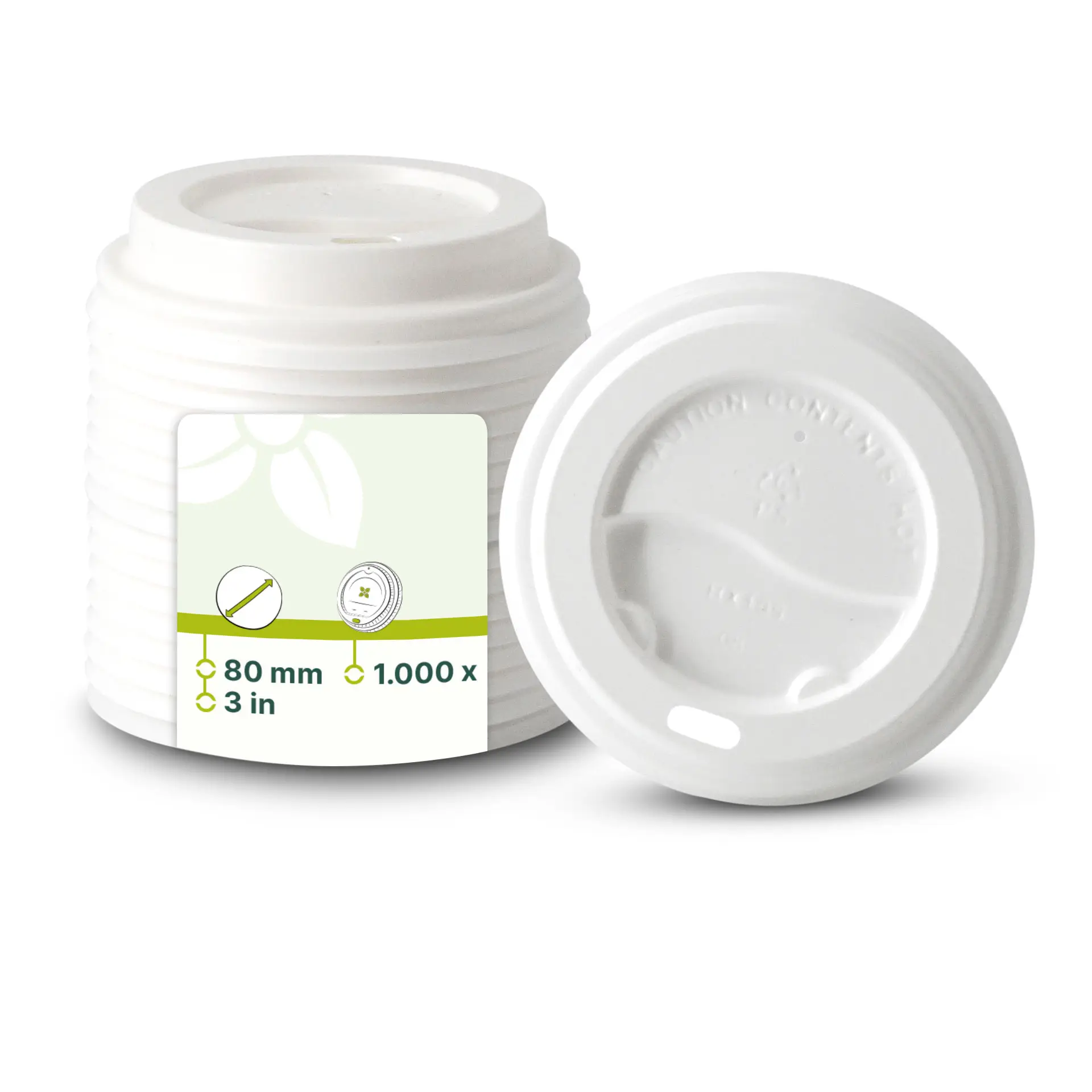 PS-Deckel Ø 80 mm, weiss, Trinköffnung PS-Deckel Ø 80 mm, weiss, Trinköffnung