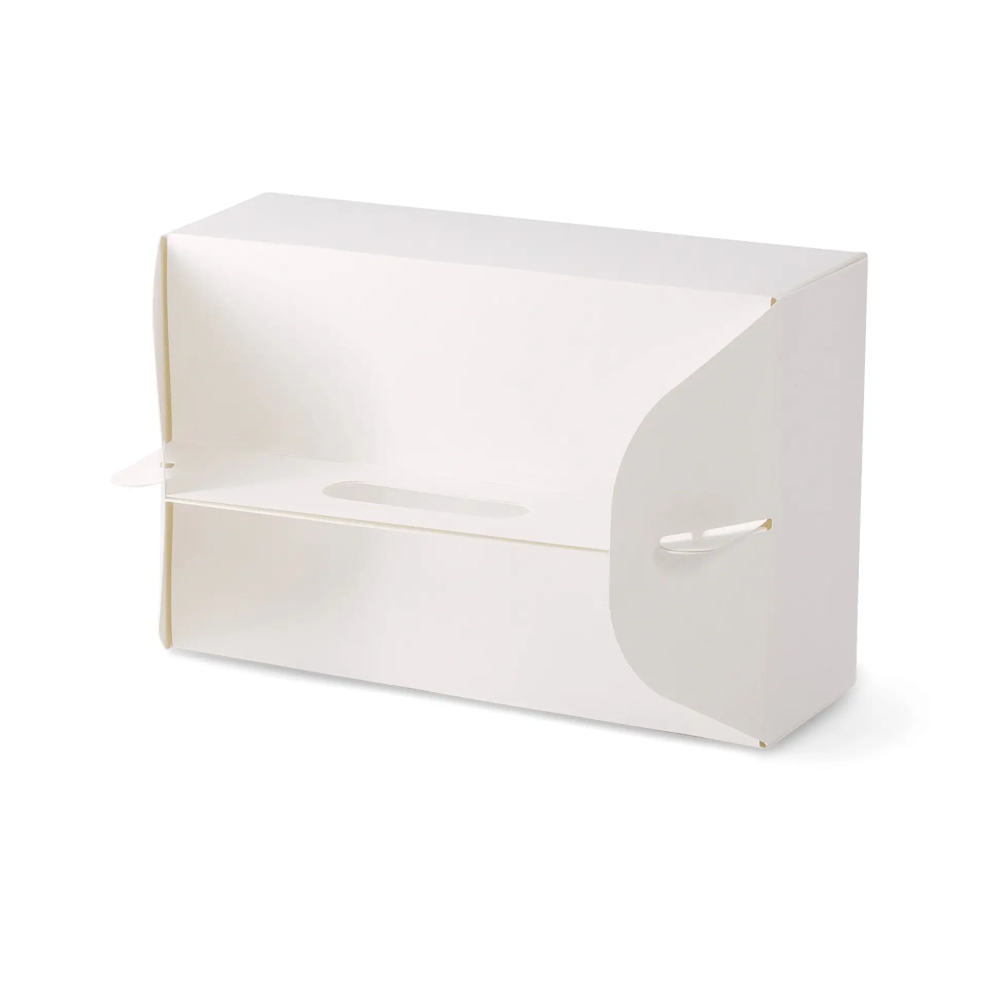 Kuchenbox aus Pappe mit Griff L, 26 x 17 x 9 cm, weiss, faltbar