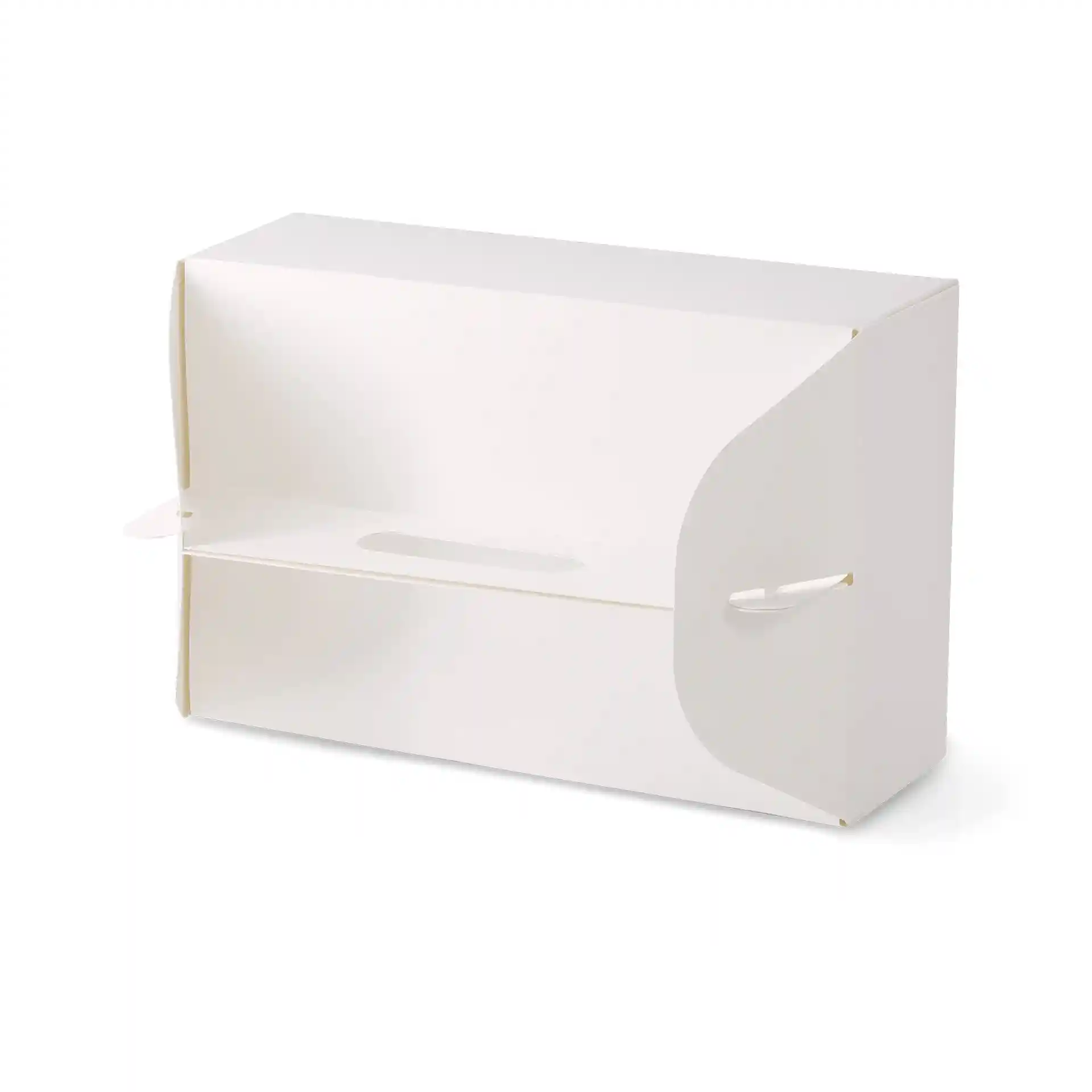 Kuchenbox aus Pappe mit Griff L, 26 x 17 x 9 cm, weiss, faltbar