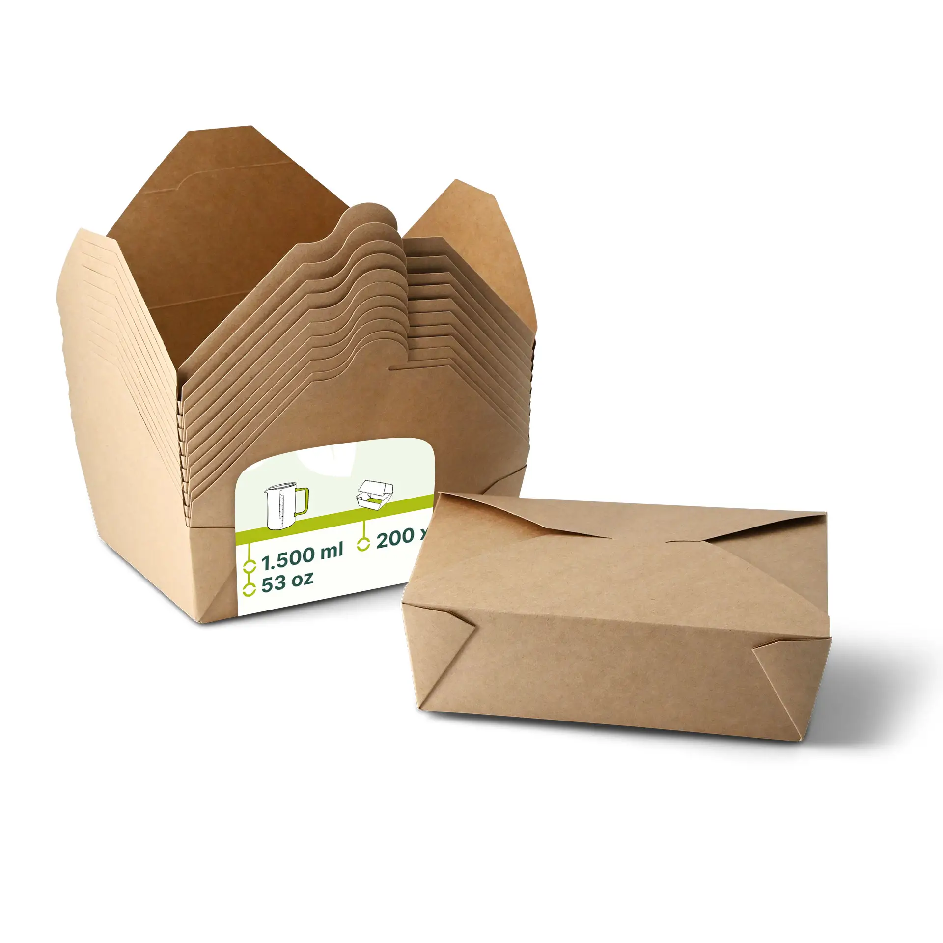 Take-away Boxen (beschichtet) 1500 ml, braun