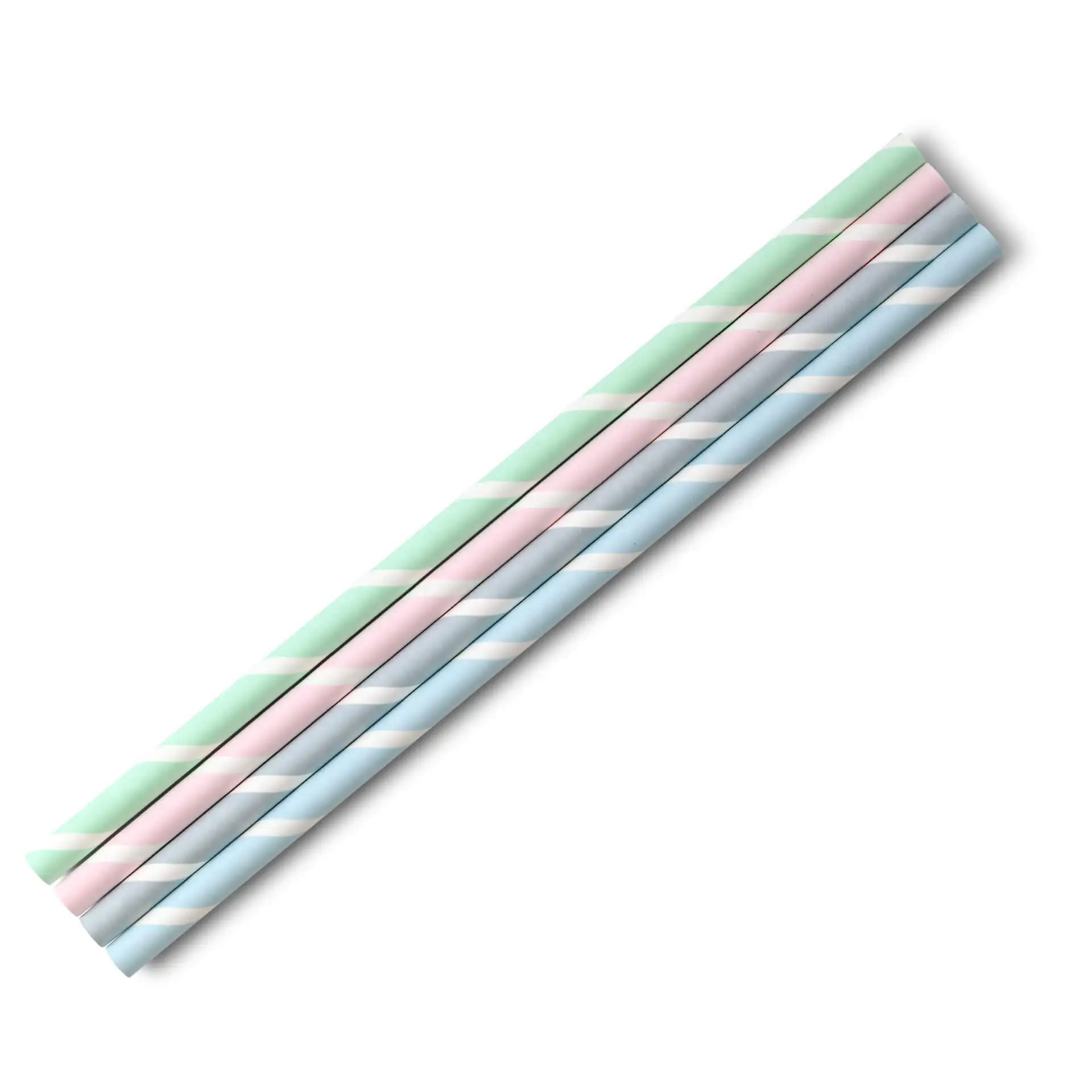 Papier-Jumbo-Trinkhalme 23 cm, Ø 0,8 cm, pastell gestreift Papier-Jumbo-Trinkhalme 23 cm, Ø 0,8 cm, pastell gestreift