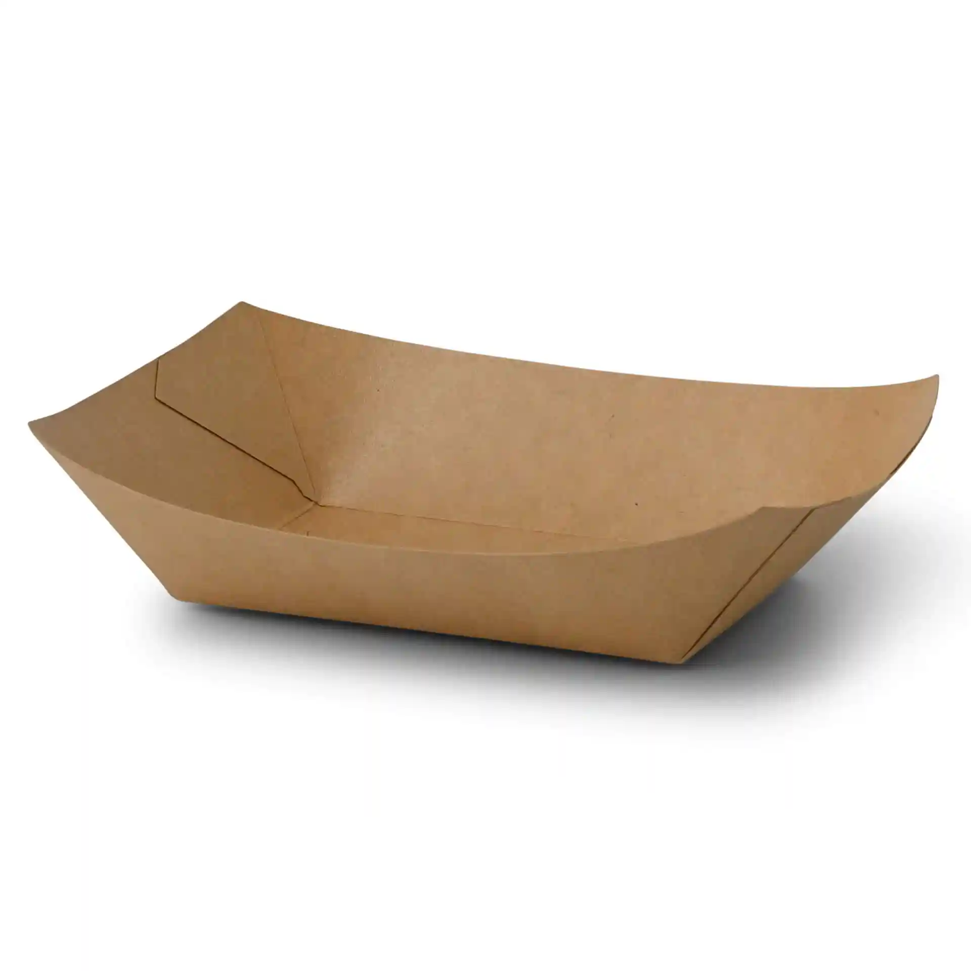 Barquette à snack en carton (revêtue) 500 ml, 19,5 x 14 x 4,5 cm, marron