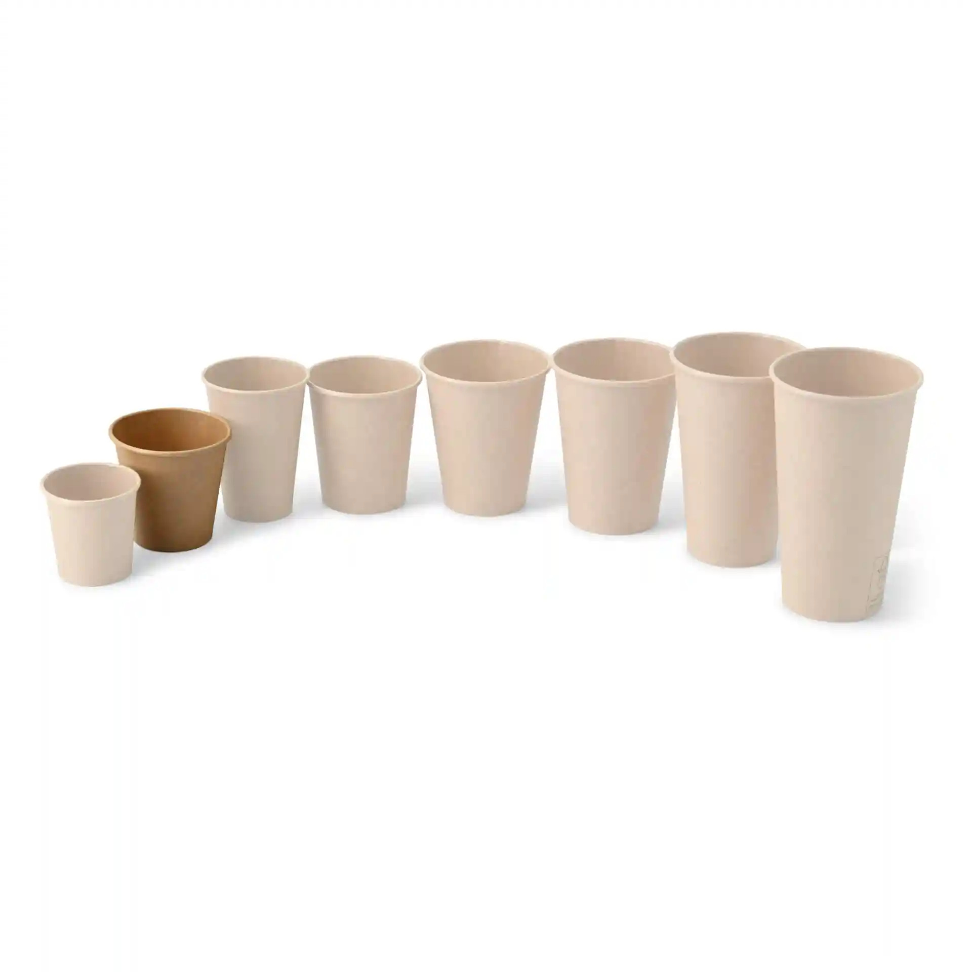 Gobelet en carton 150 ml / 6 oz, Ø 80 mm, simple paroi, brun, revêtu de PLA