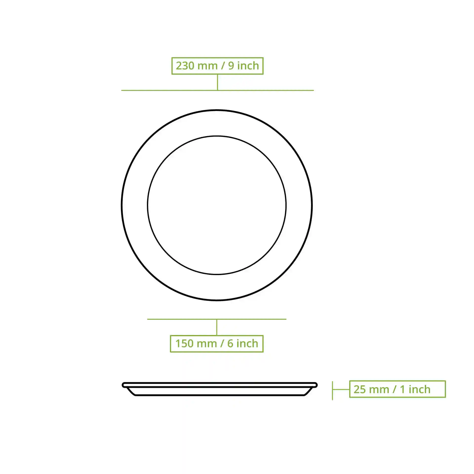 Assiette en carton Ø 23 cm, brun, ronde