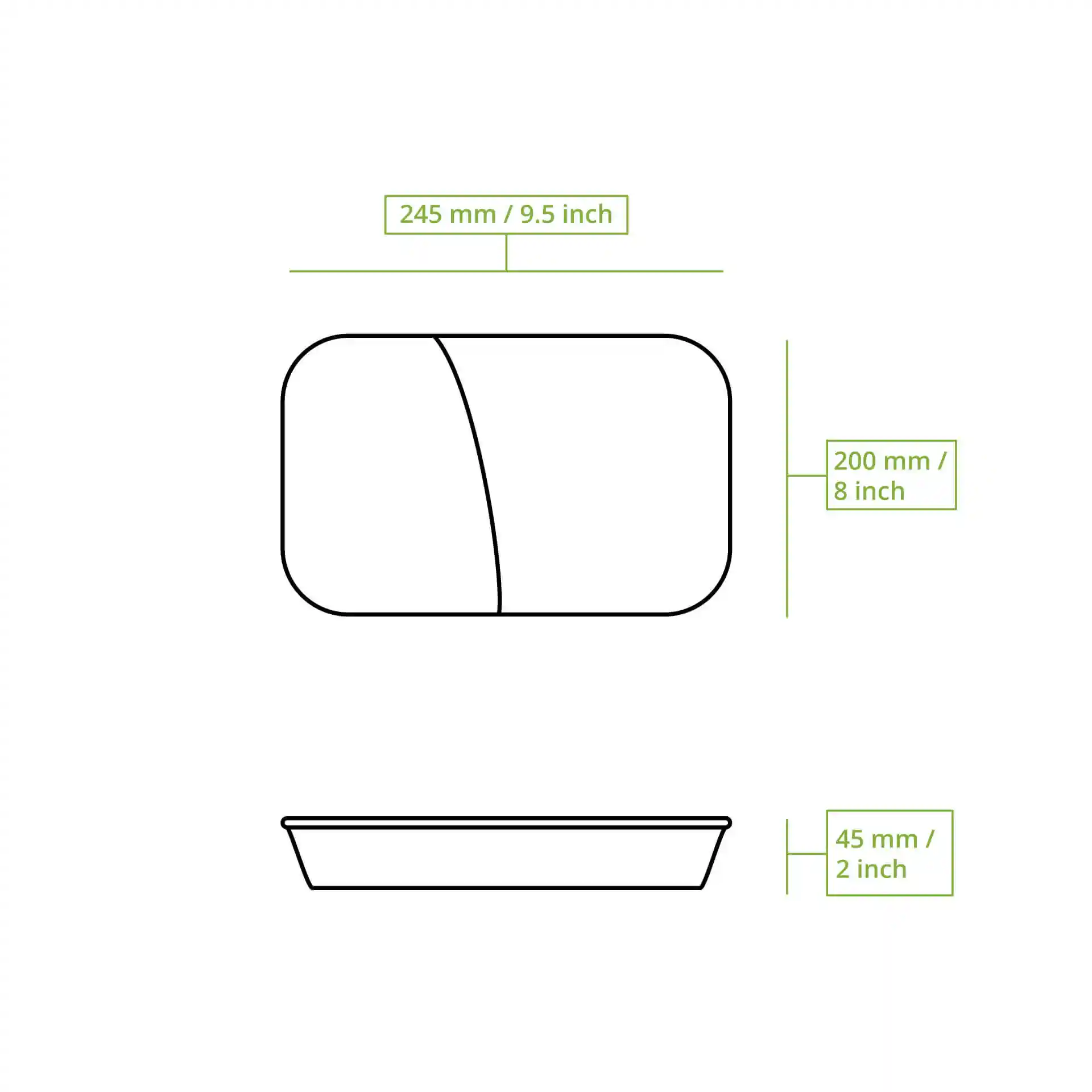 Contenant réutilisable « merways Box » poivre / gris 24,5 x 20 x 4,5cm, 2 compartiments, HP4/2