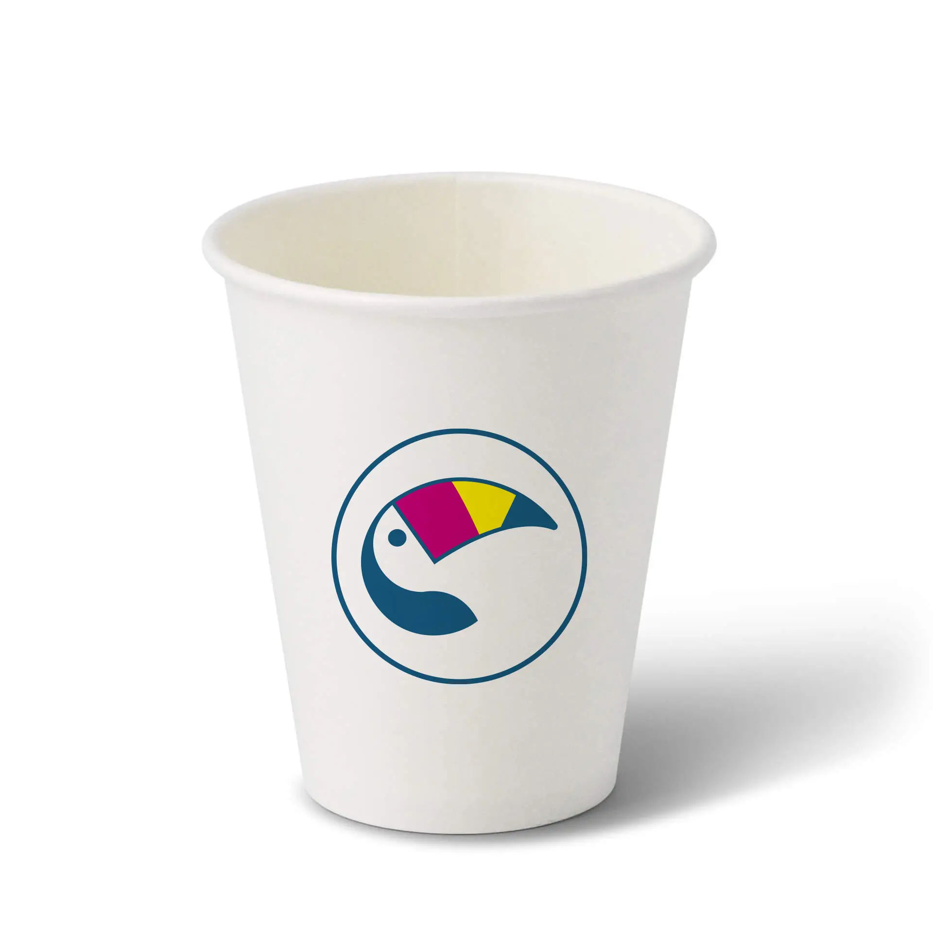Gobelets en carton avec logo (simple paroi), 300 ml / 12 oz, blanc, barrière à base d’eau